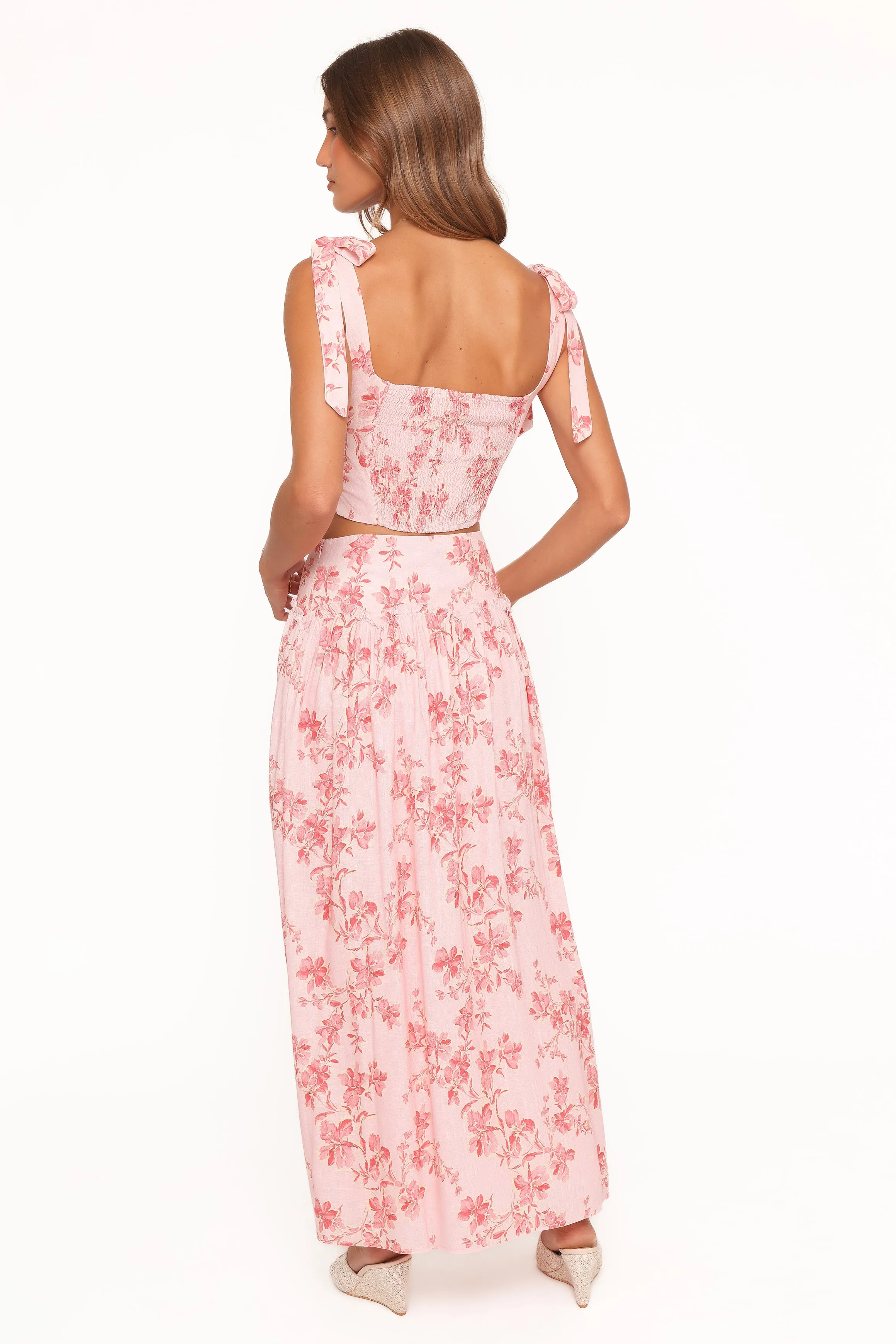 Tyler Drop Waist Maxi Skirt - Rose Pink Floral sold by Petal & Pup product image thumbnail 5