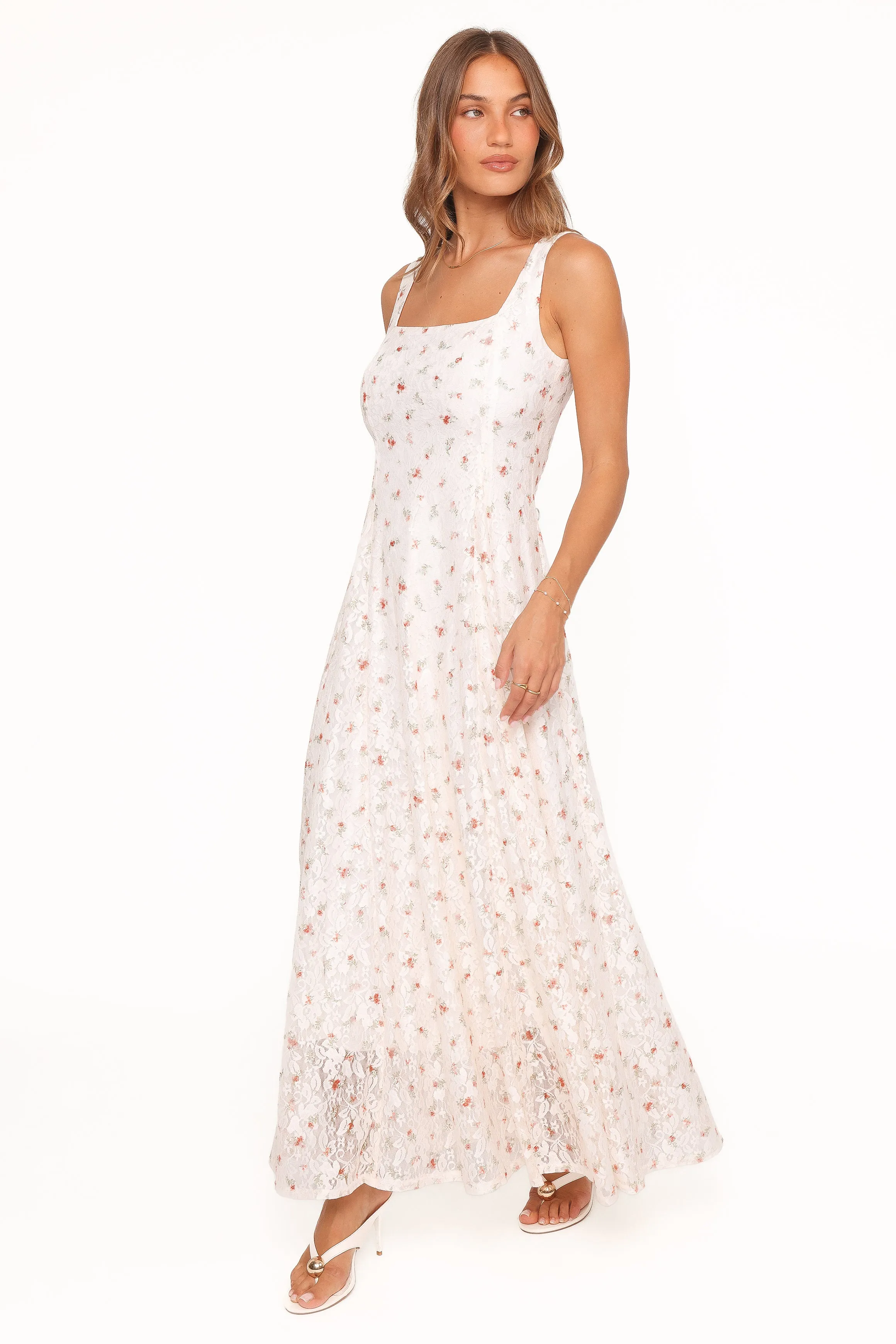 Valley Maxi Dress - White Floral Lace sold by Petal & Pup product image thumbnail 4