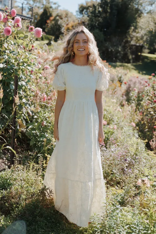 Janice Maxi Dress - Butter Yellow Broderie made by Petal & Pup