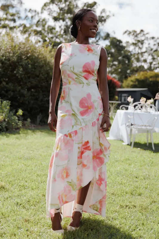 Zula Maxi Dress - Pink Garden Floral made by Petal & Pup