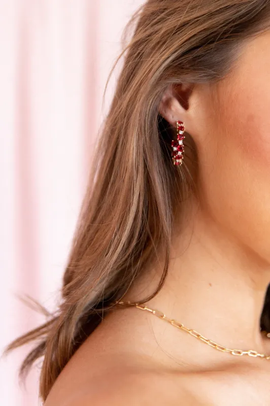 Cherish Heart Earrings - Gold/Red sold by Petal & Pup