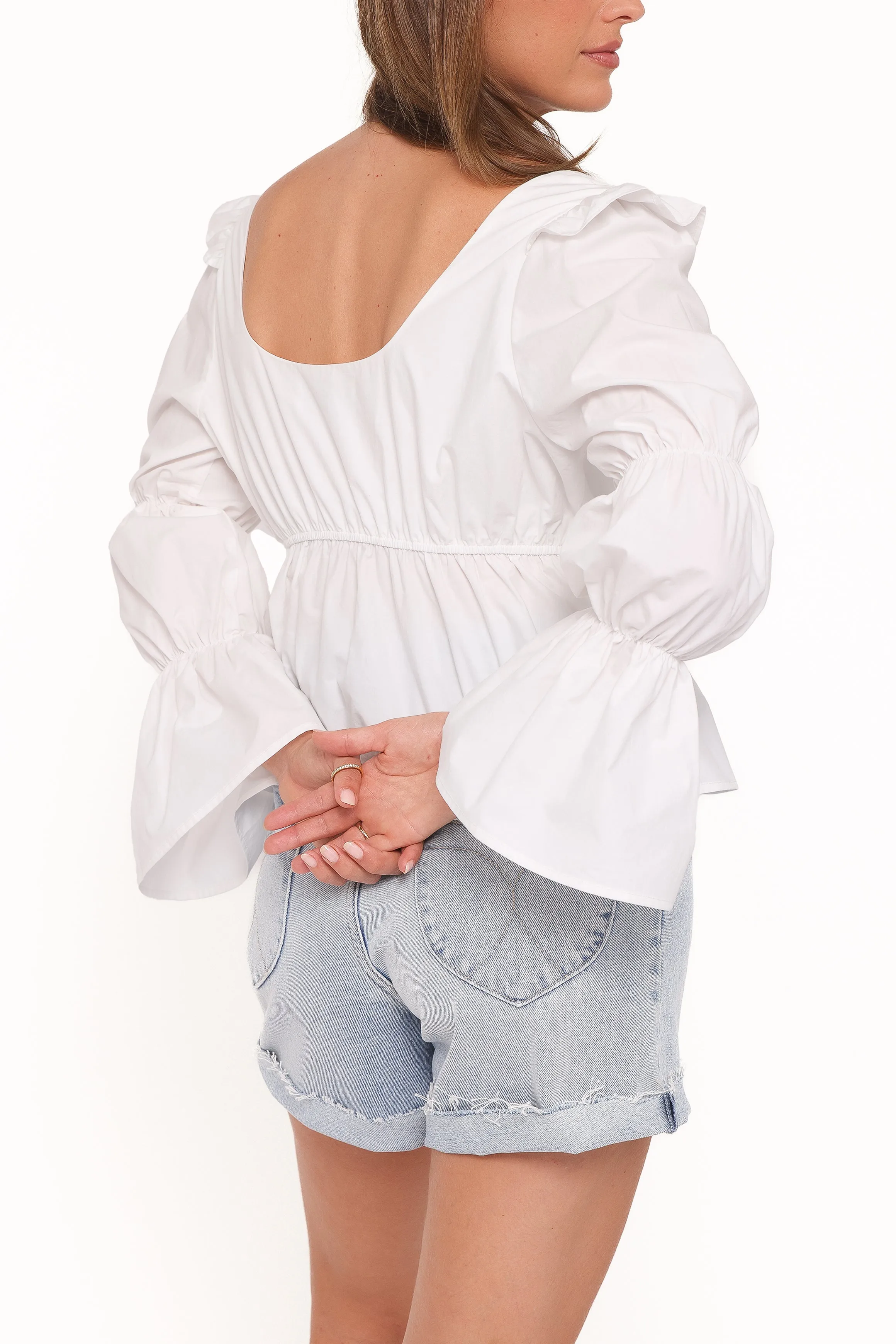 Bairbre Peasant Top - White sold by Petal & Pup product image thumbnail 4
