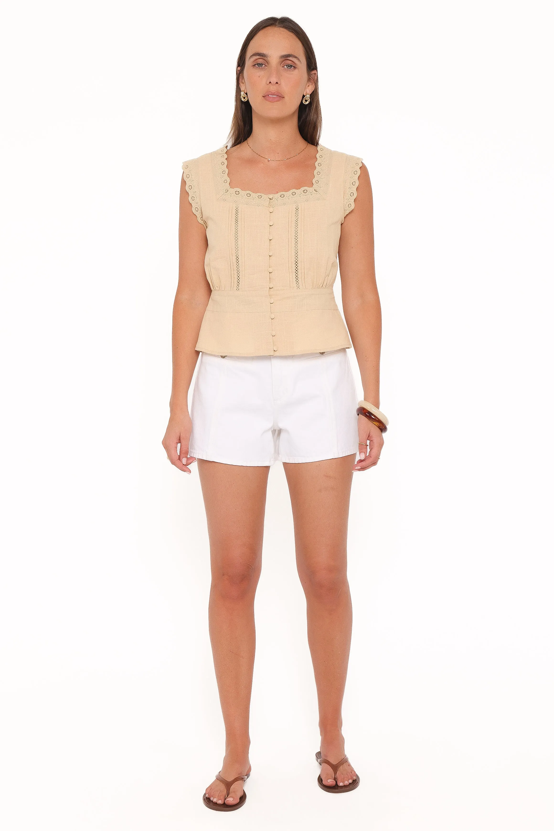 Luke Button Top - Khaki sold by Petal & Pup product image thumbnail 2