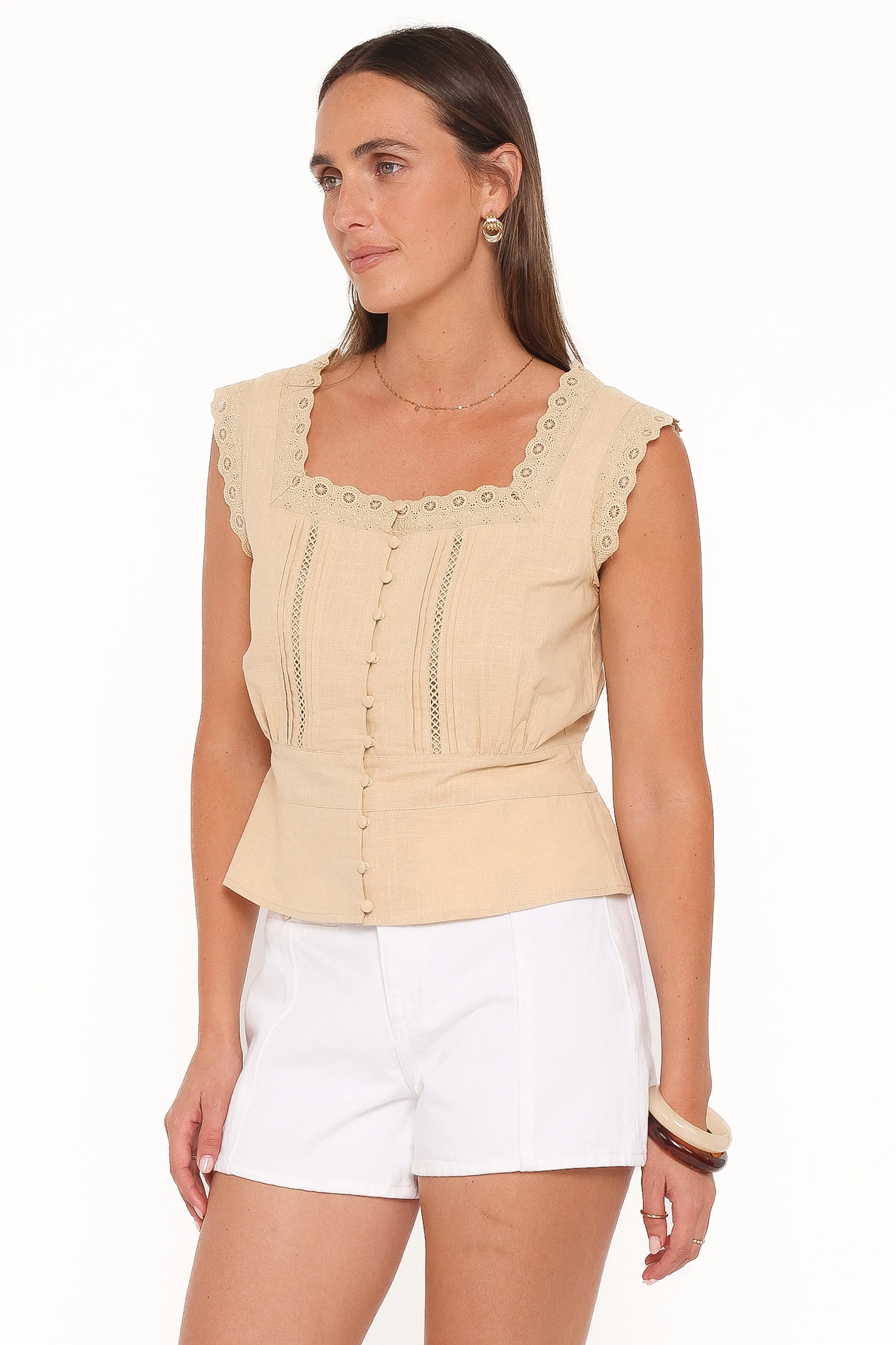 Luke Button Top - Khaki sold by Petal & Pup product image thumbnail 3