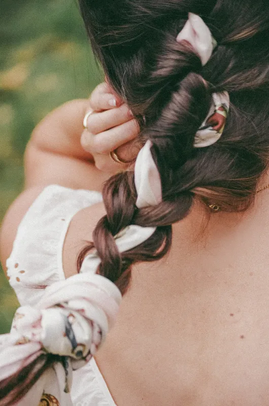 Kennedy Hair Scarf - White Floral made by Petal & Pup