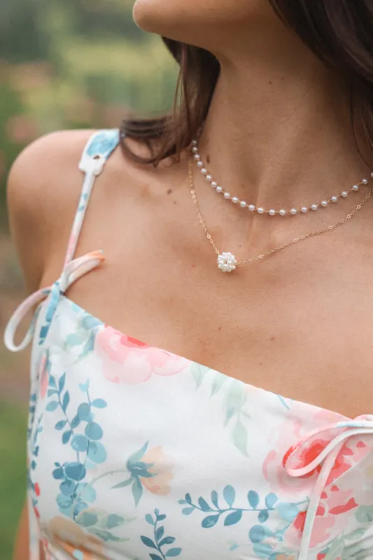 Viola Necklace Set - Pearl/Gold made by Petal & Pup