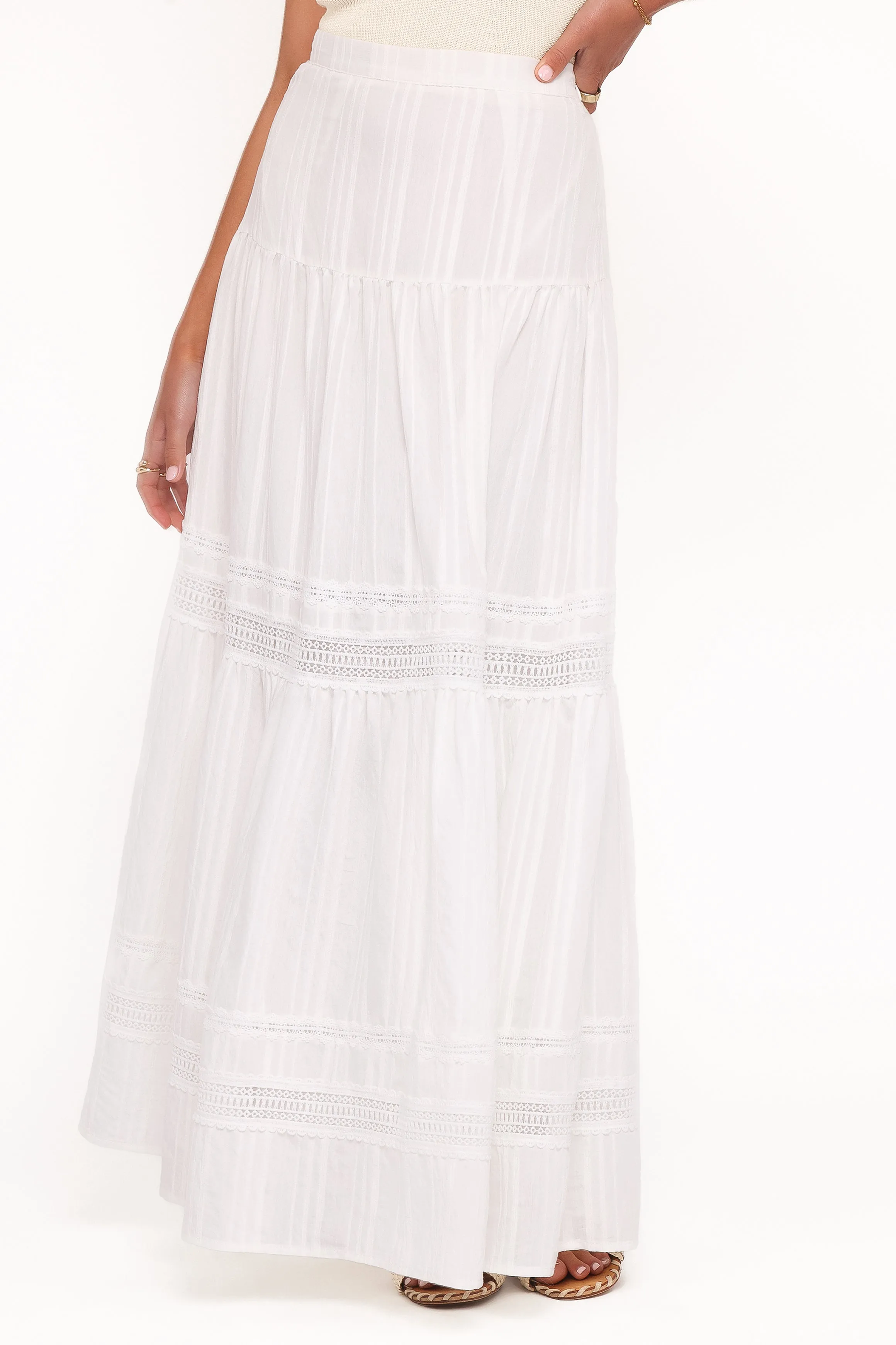 Peony Maxi Skirt - White sold by Petal & Pup product image thumbnail 3