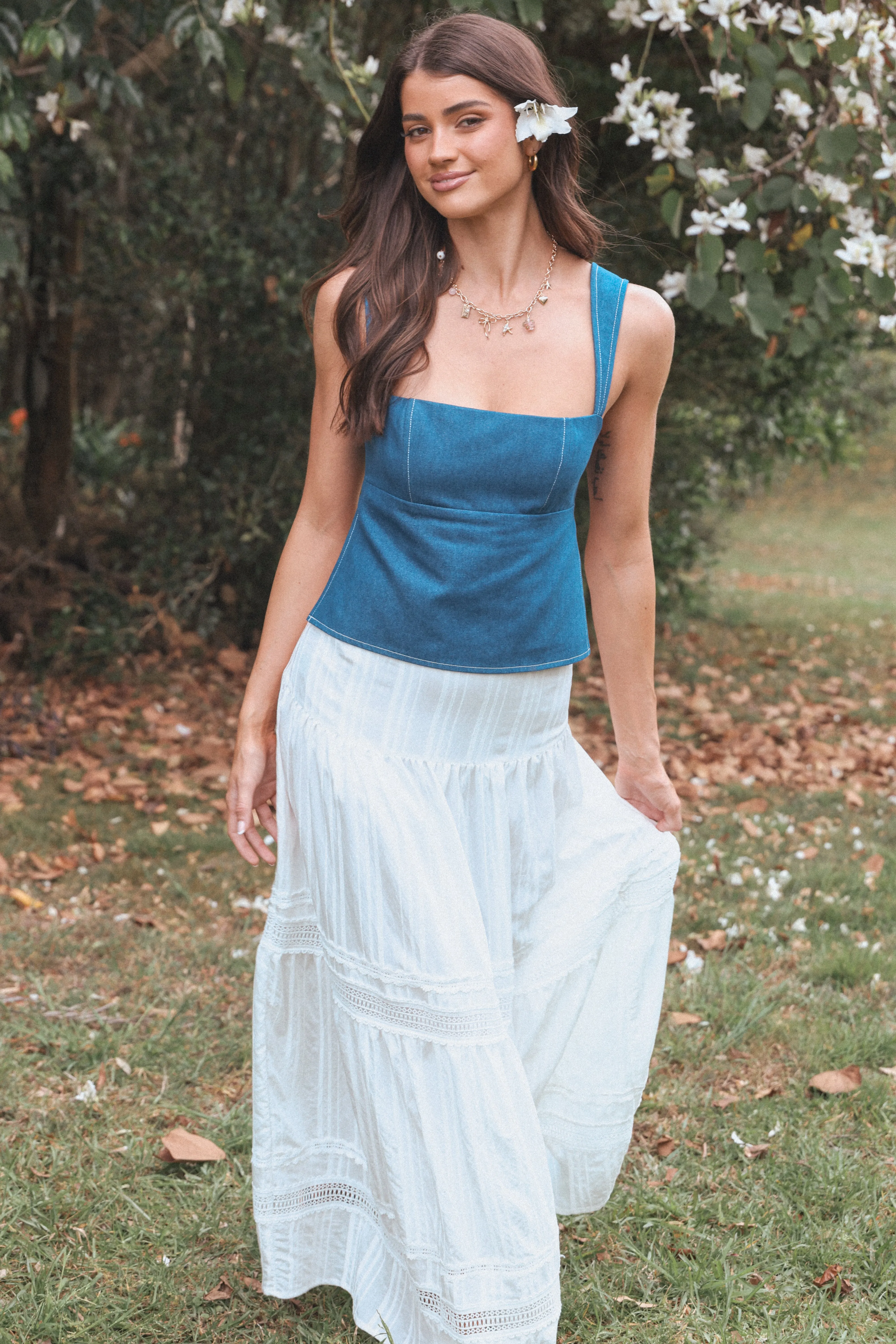 Azura Top - Denim sold by Petal & Pup