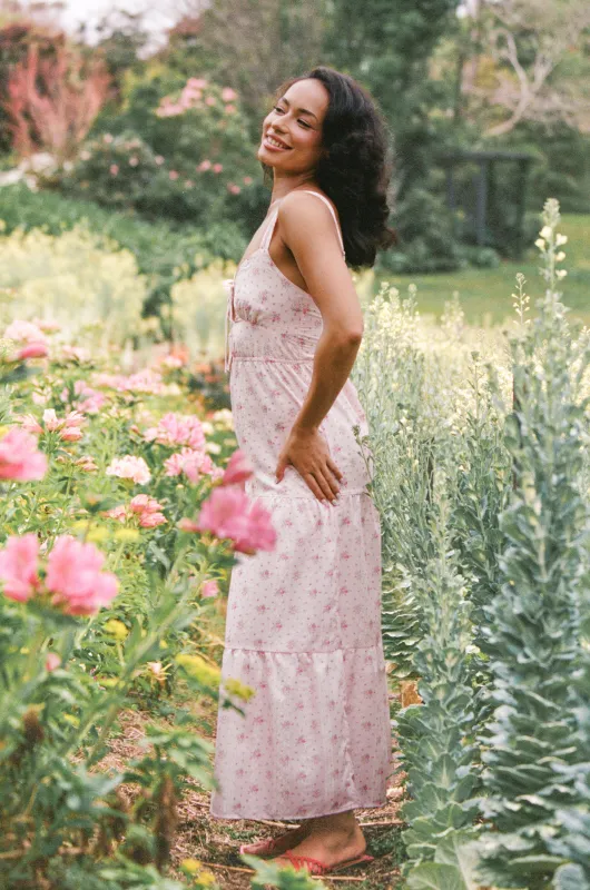 Kendra Maxi Dress - Pink Floral made by Petal & Pup