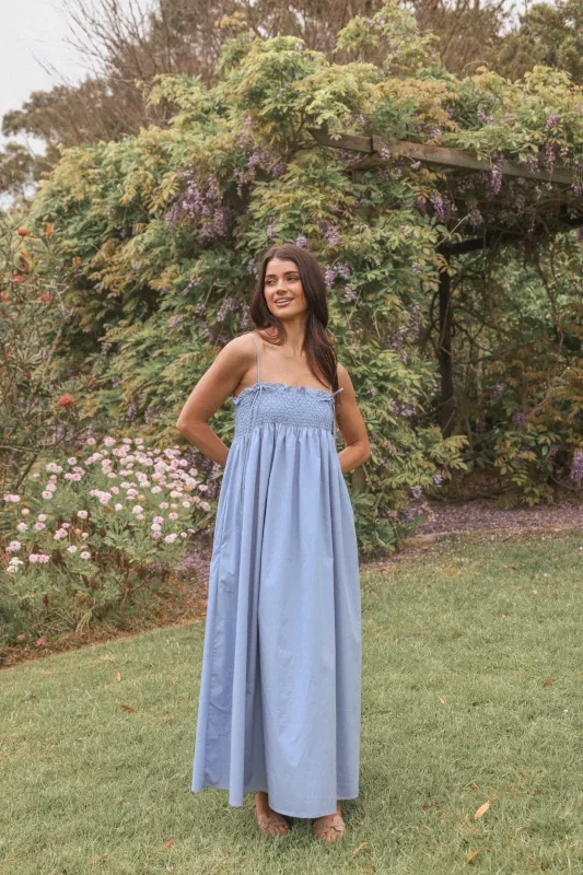 Josie Maxi Dress - Cornflower Blue made by Petal & Pup
