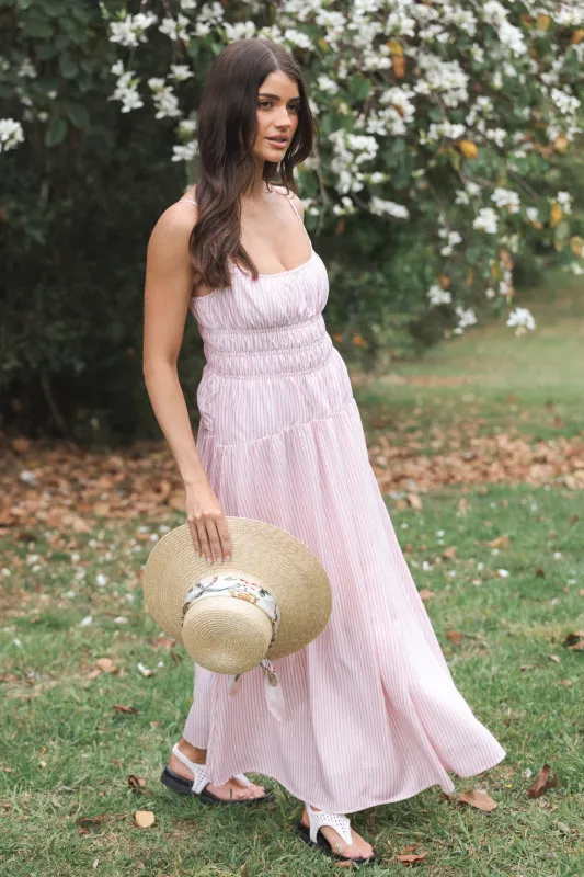 Brittany Maxi Dress - Pink Stripe made by Petal & Pup
