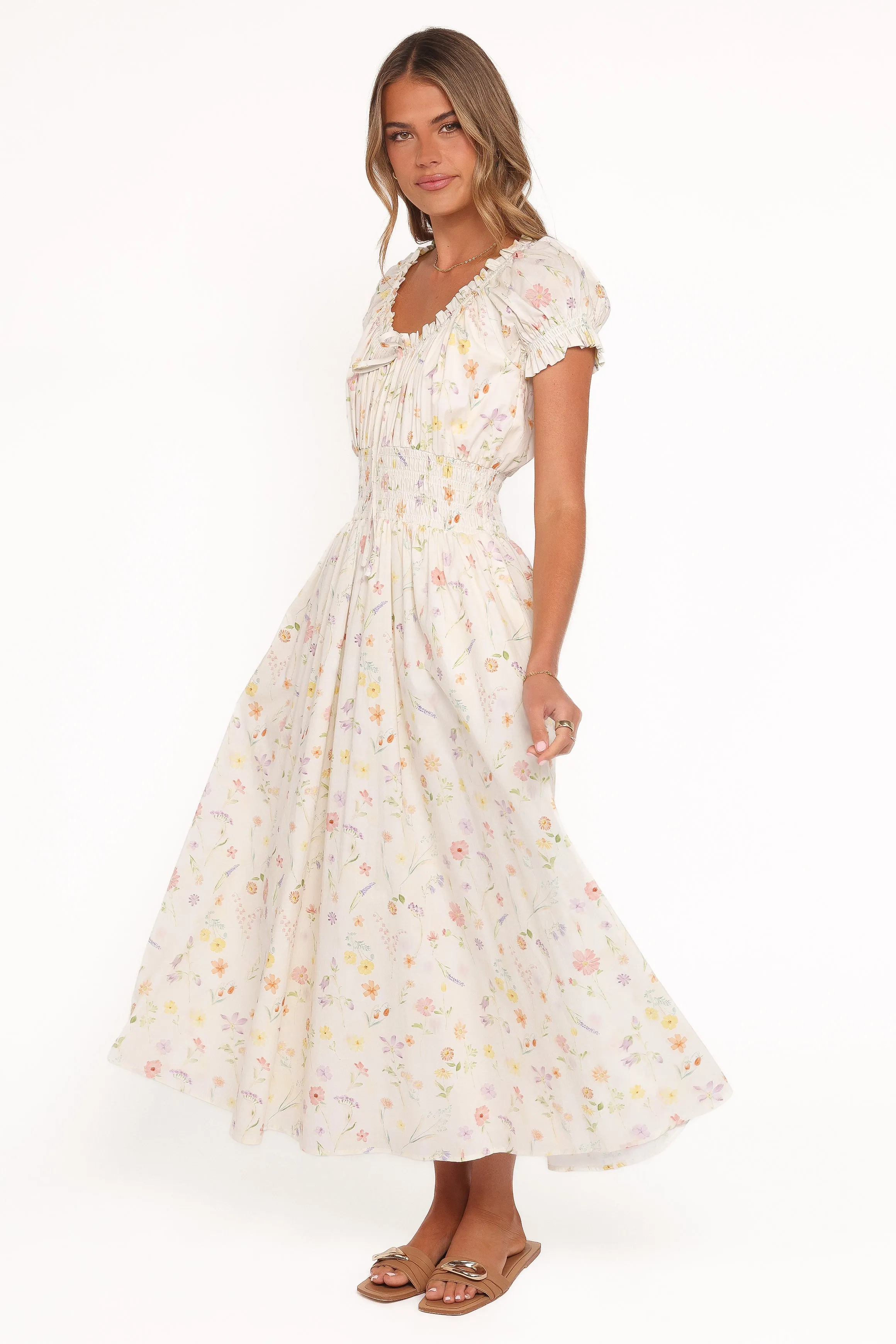 Katana Puff Sleeve Midi Dress - Floral sold by Petal & Pup product image thumbnail 4