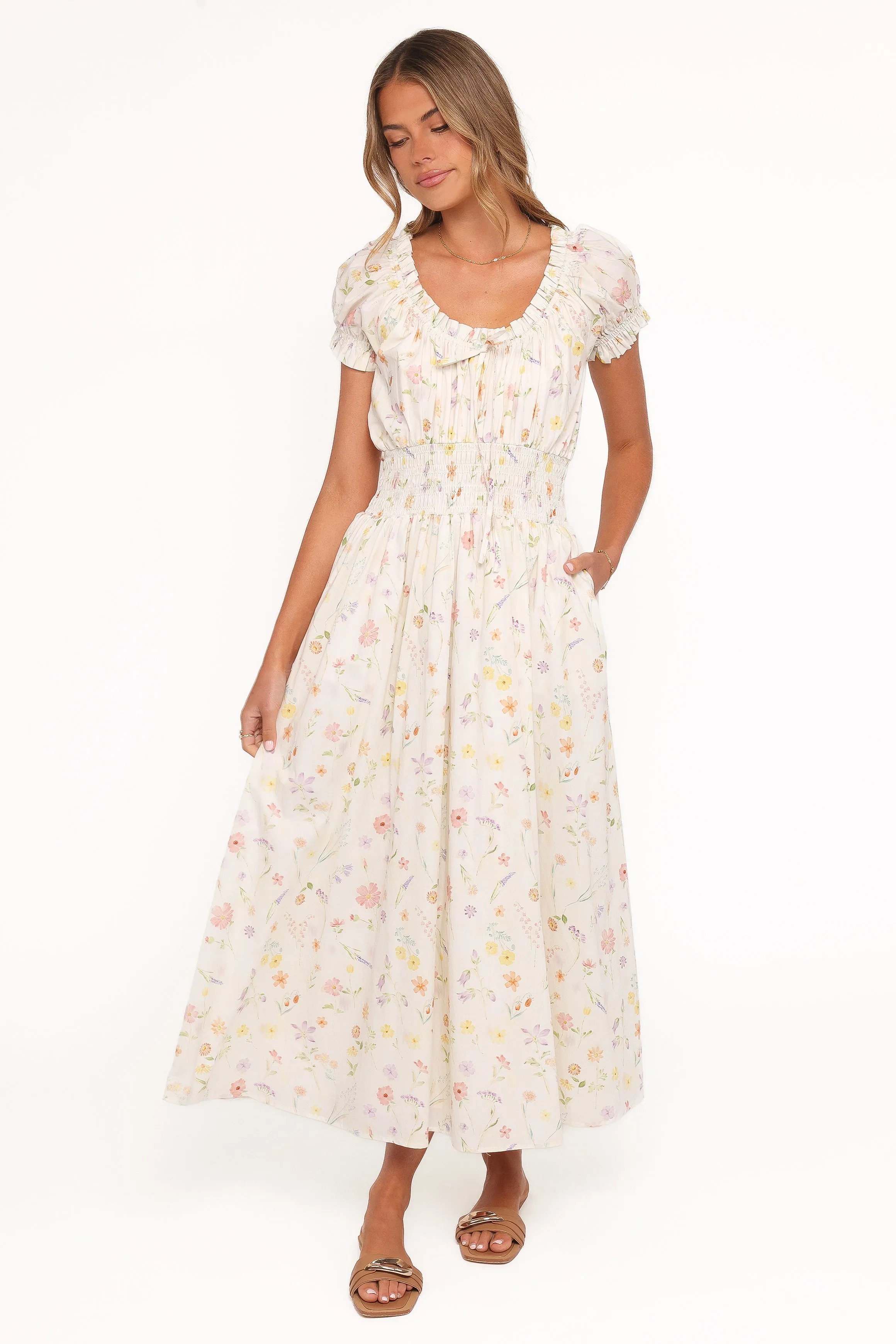 Katana Puff Sleeve Midi Dress - Floral sold by Petal & Pup product image thumbnail 2