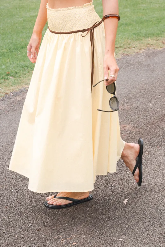 Orielle Maxi Skirt - Lemon made by Petal & Pup