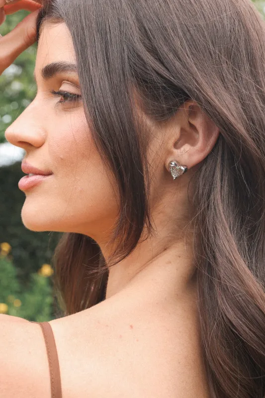 Shanice Heart Earrings - Silver made by Petal & Pup