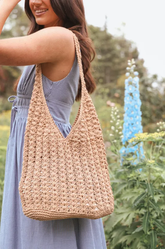 Avery Woven Bag - Tan made by Petal & Pup
