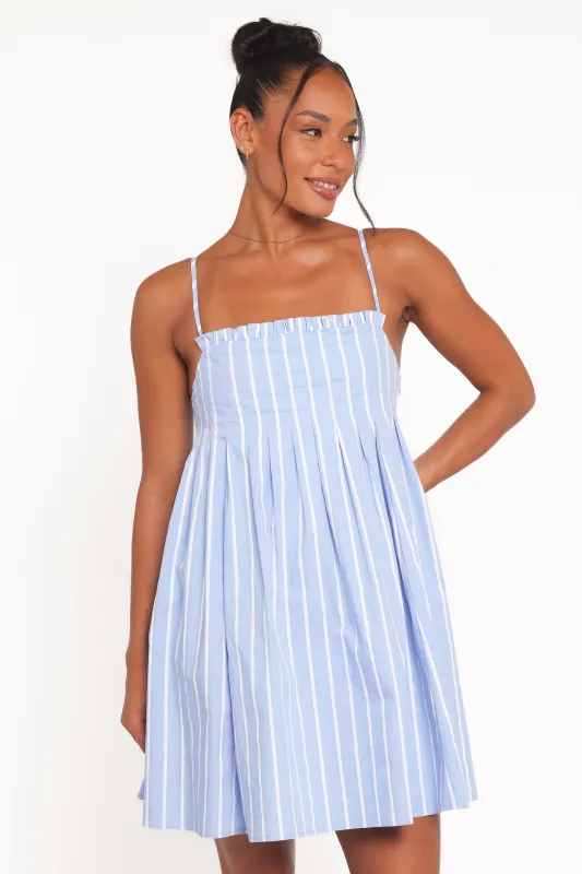 Cole Mini Dress - Blue Stripe made by Petal & Pup