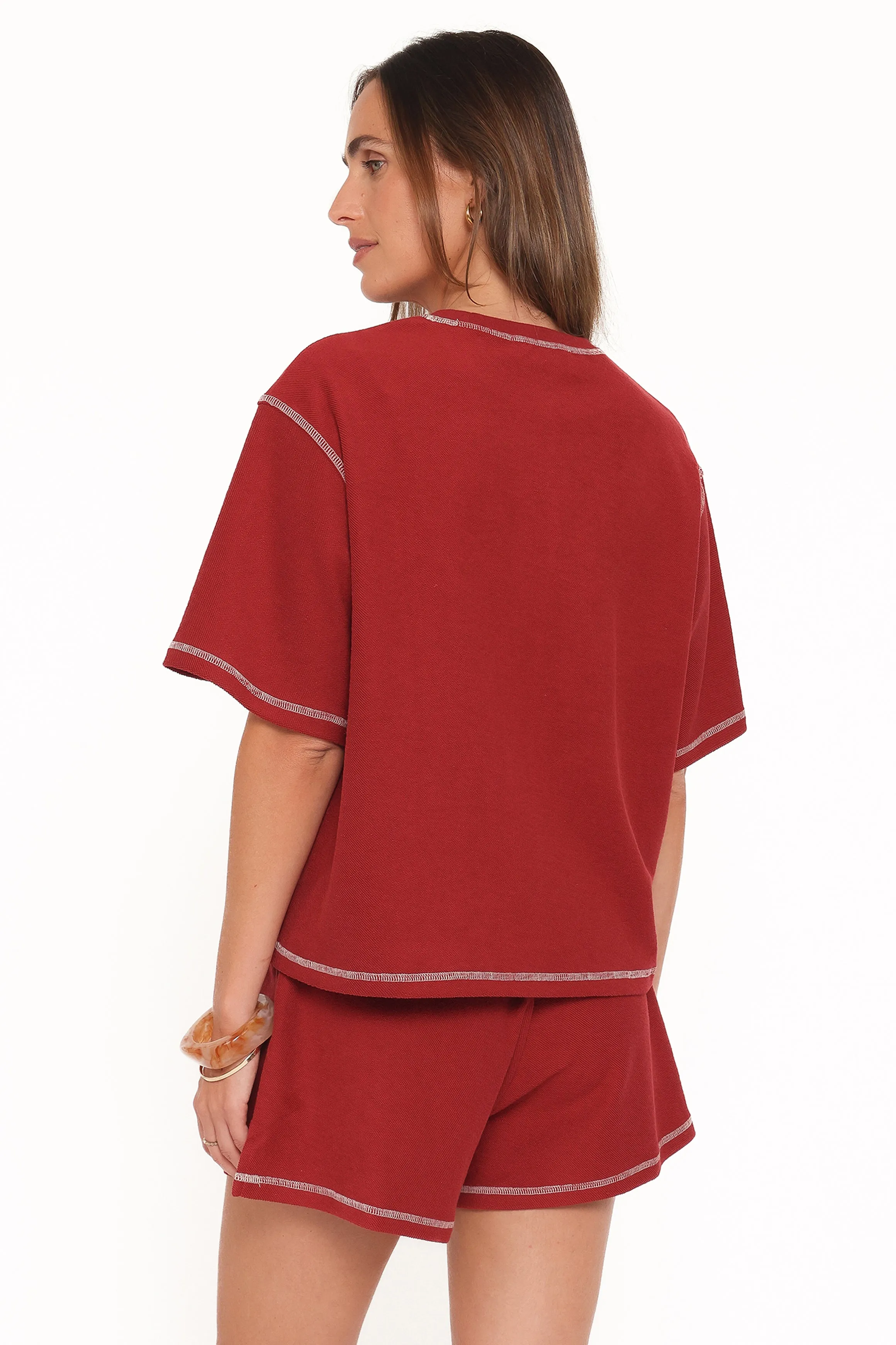 Melody Knit Short Set - Burgundy sold by Petal & Pup product image thumbnail 5