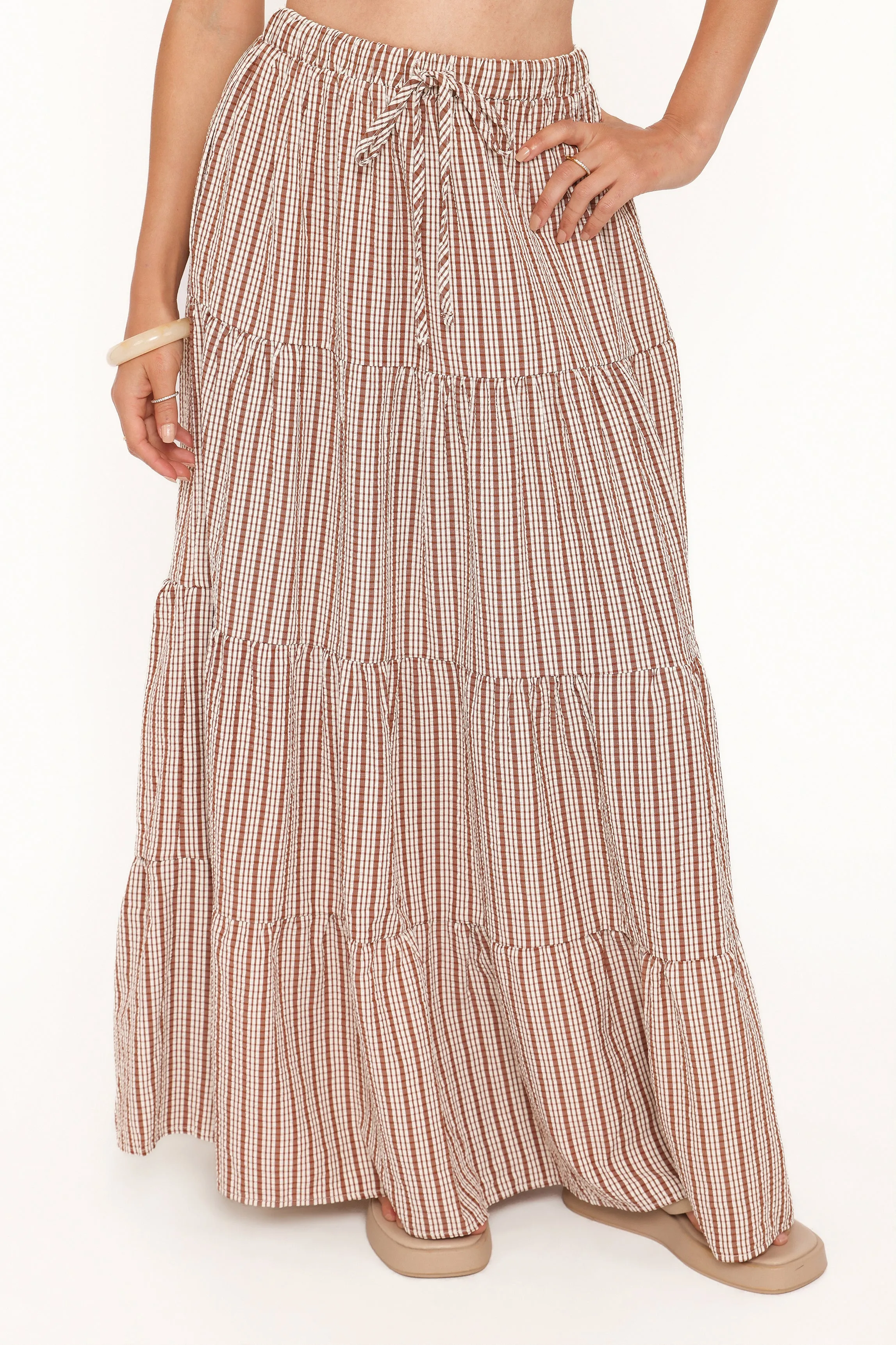 Eirlys Tiered Skirt Set - Brown White sold by Petal & Pup product image thumbnail 5