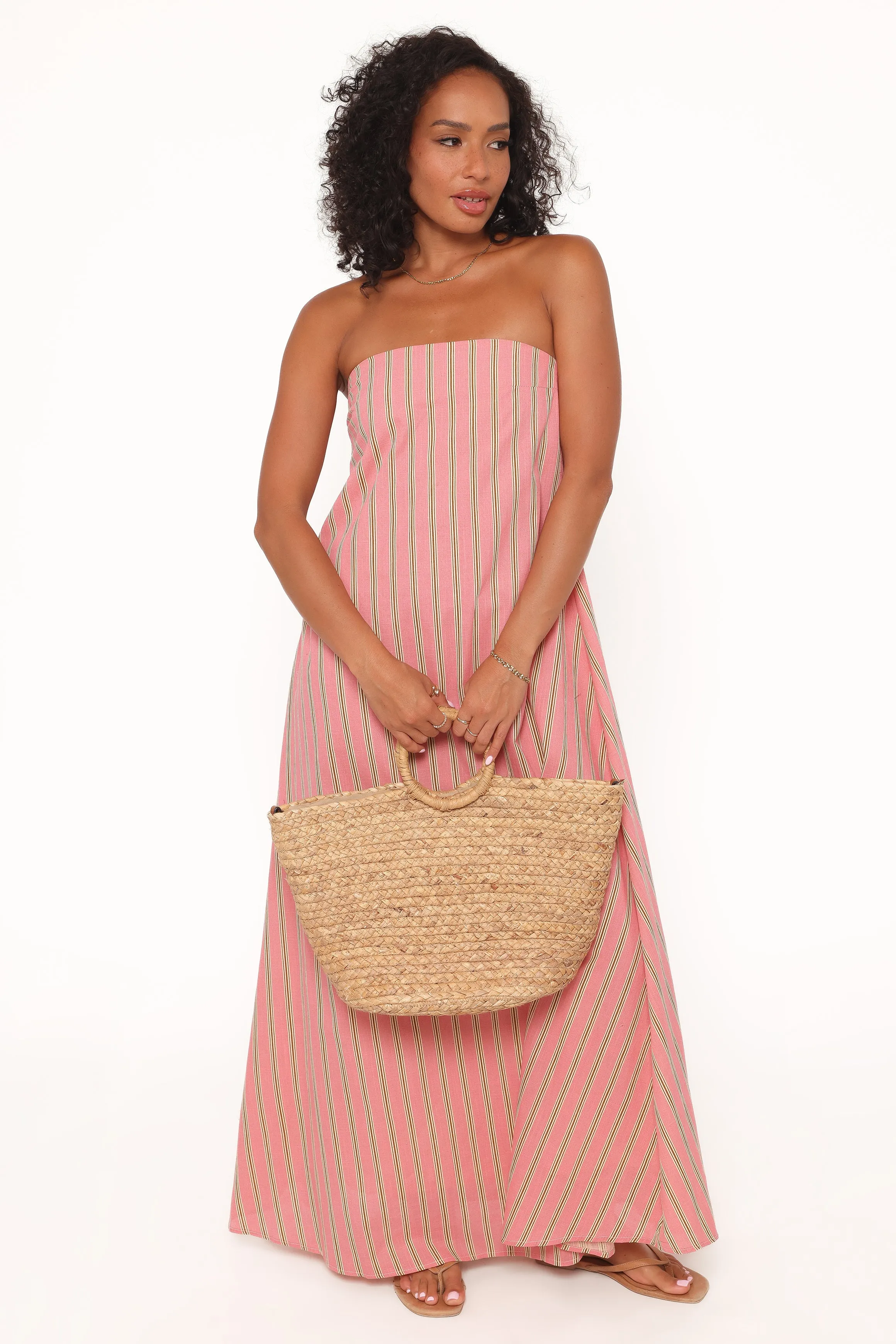 Soph Strapless Maxi Dress - Pink Stripe sold by Petal & Pup product image thumbnail 3