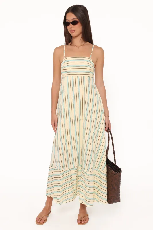 Brea Maxi Dress - Green Stripe made by Petal & Pup