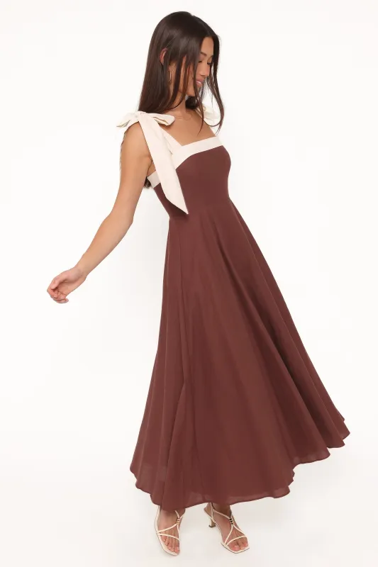 Olinda Midi Dress - Chocolate made by Petal & Pup