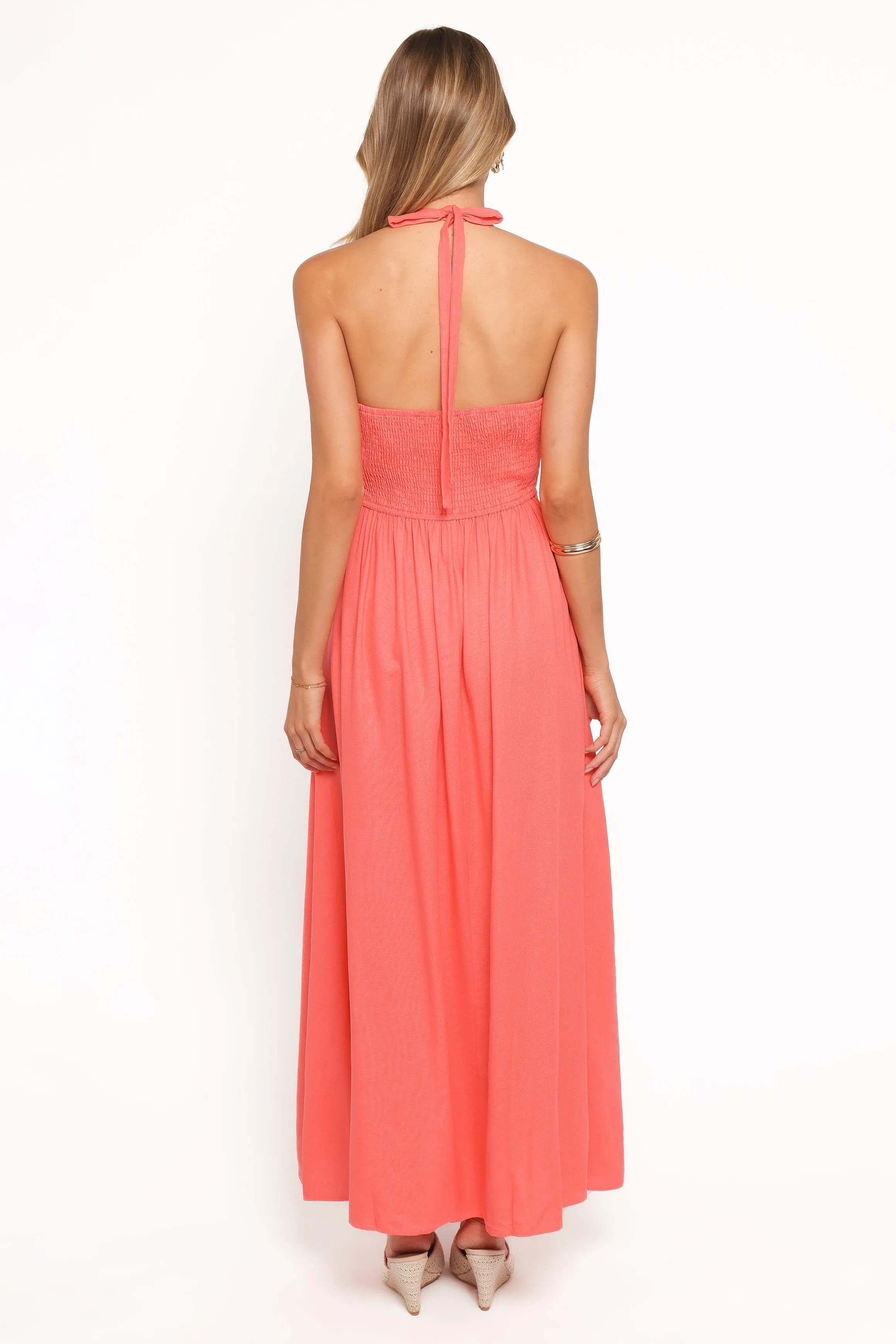 Marie Halterneck Maxi Dress - Coral sold by Petal & Pup product image thumbnail 4