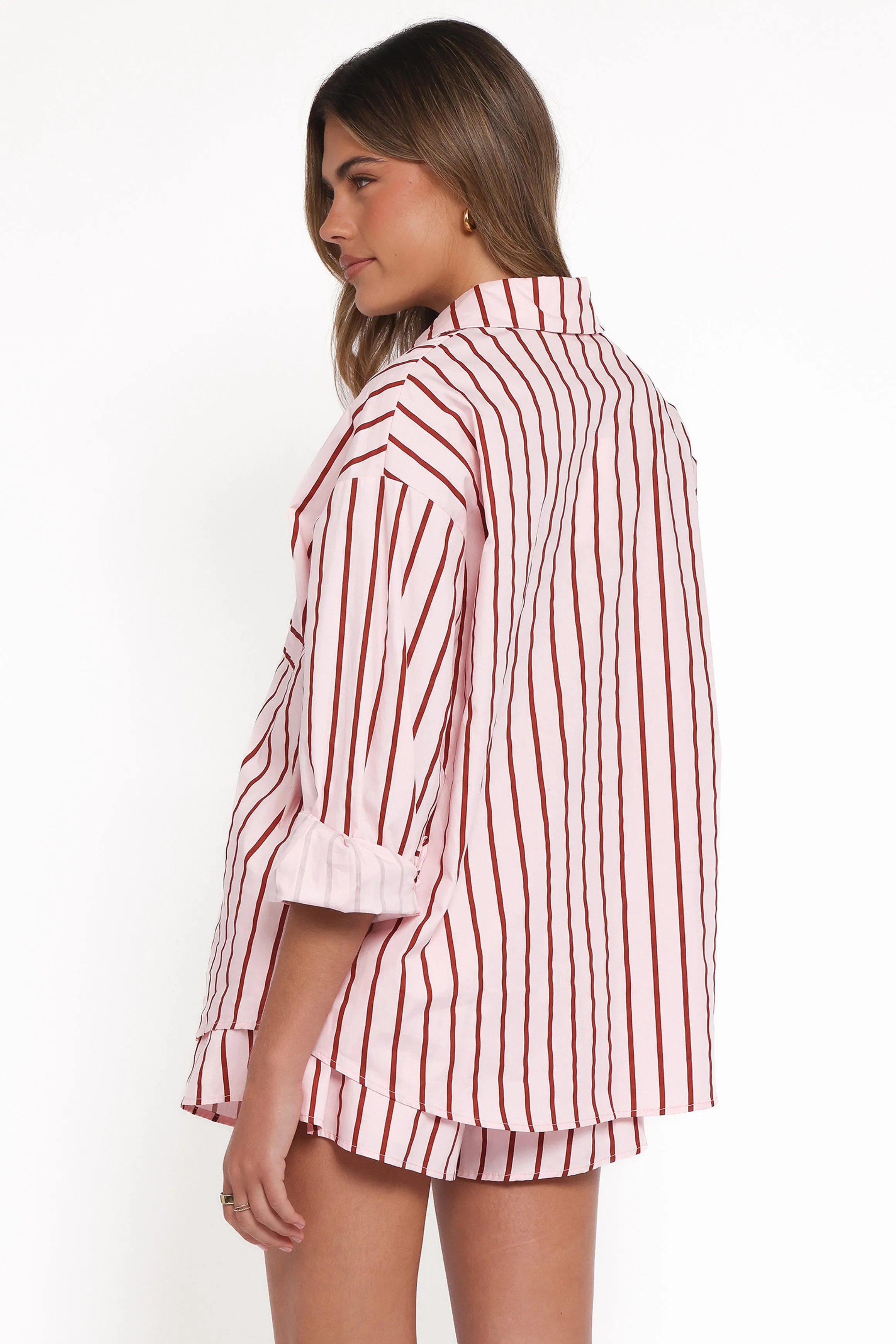 Ashlyn Short Set - Pink And Burgundy Stripe sold by Petal & Pup product image thumbnail 4