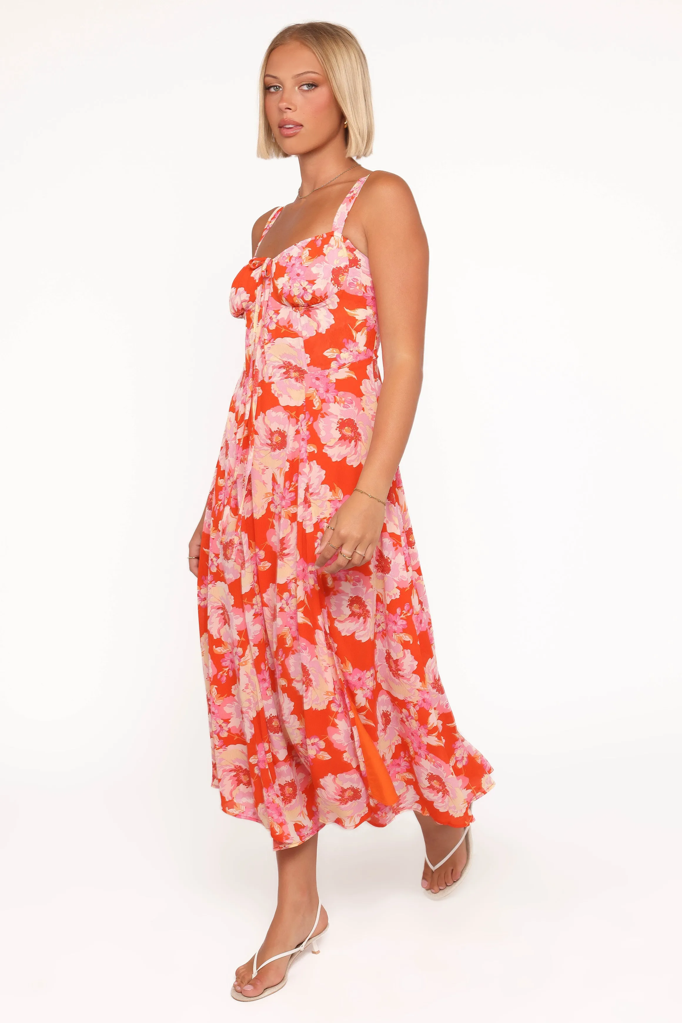 Elodie Midi Dress - Red Floral sold by Petal & Pup product image thumbnail 3