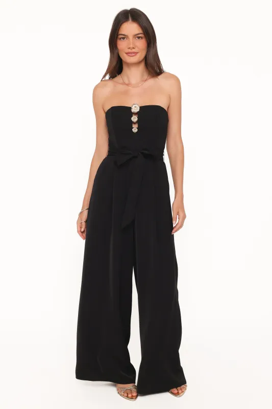 Rois Strapless Jumpsuit - Black made by Petal & Pup