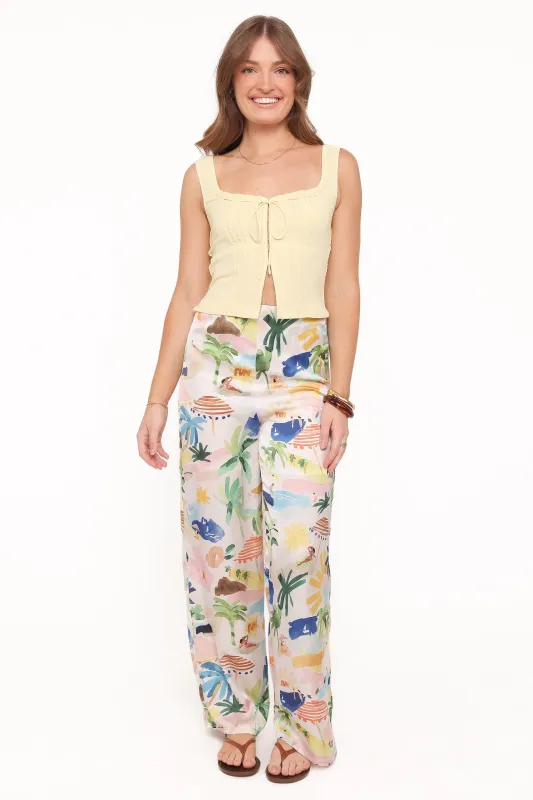 Alba Wide Leg Pant - Cream Resort Isle made by Petal & Pup