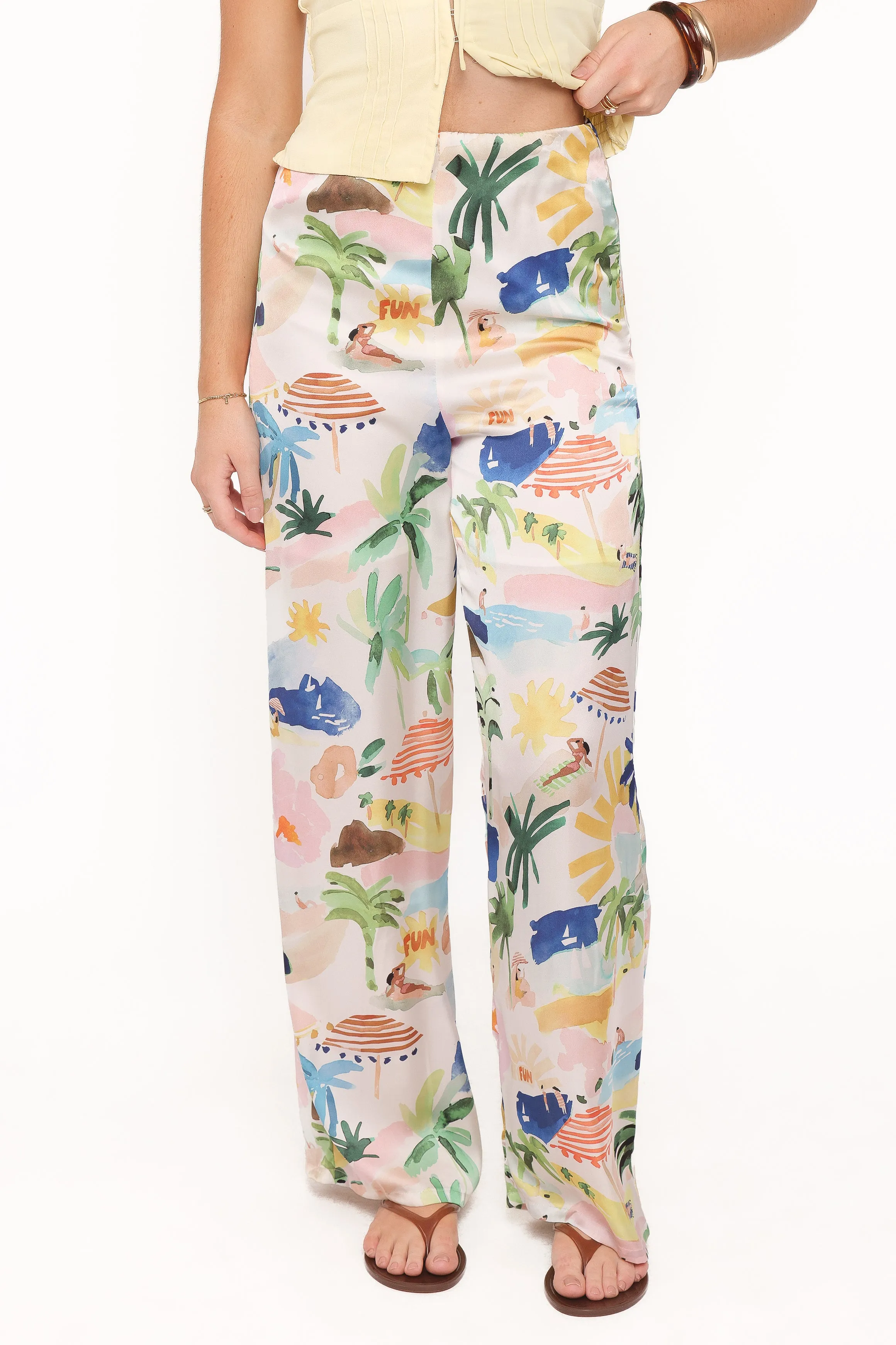 Alba Wide Leg Pant - Cream Resort Isle sold by Petal & Pup product image thumbnail 2
