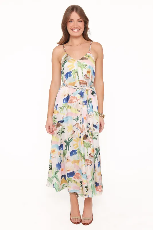 Coralee Maxi Dress - Cream Resort Isle made by Petal & Pup