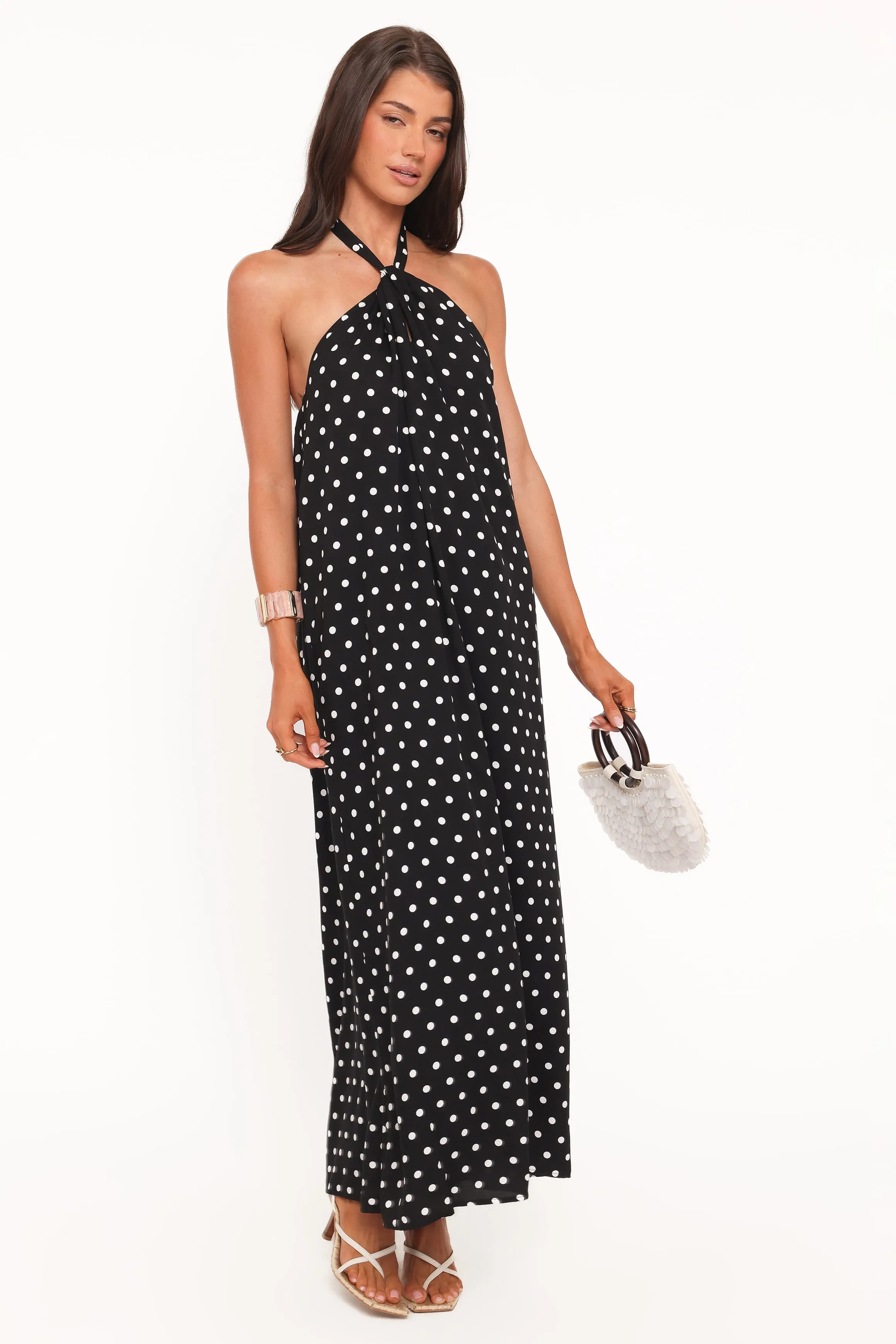 Theophania Maxi Dress - Black Polka Dot sold by Petal & Pup product image thumbnail 2
