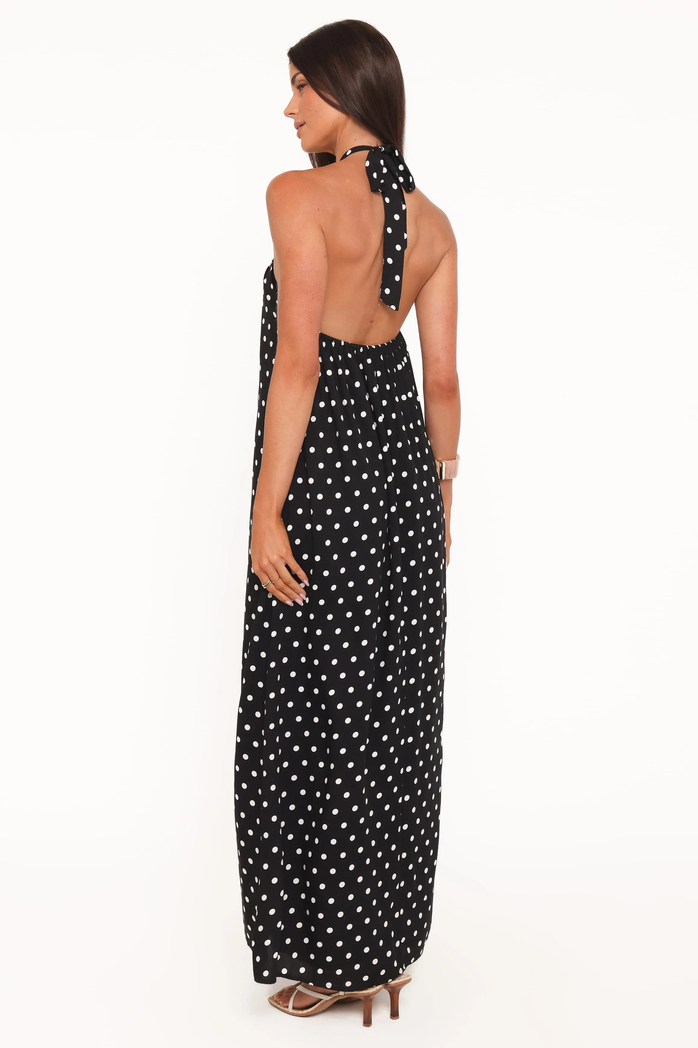Theophania Maxi Dress - Black Polka Dot sold by Petal & Pup product image thumbnail 5