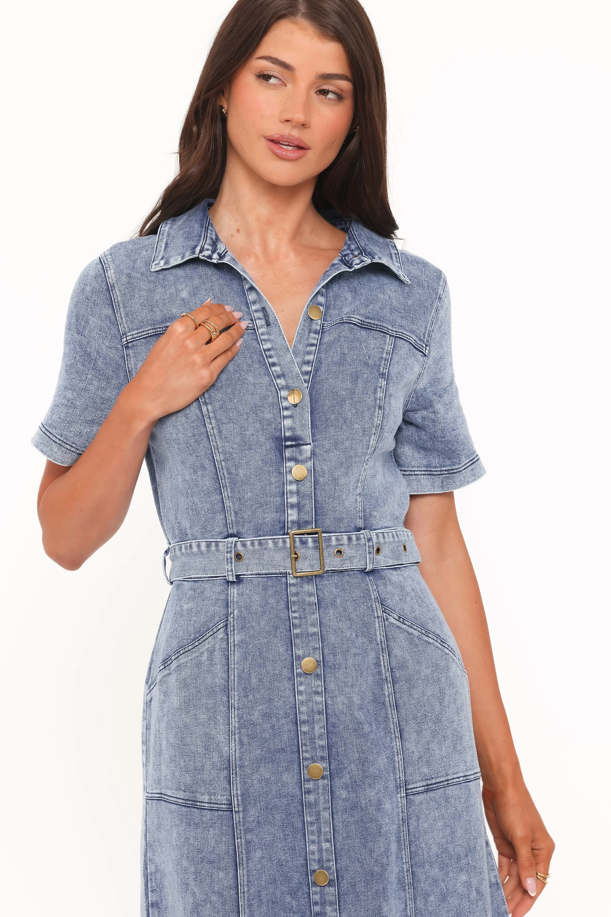 Tamara Maxi Dress - Med Denim sold by Petal & Pup product image thumbnail 3