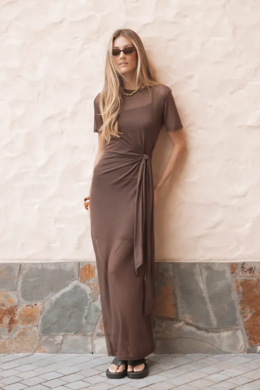 Marcello Maxi Dress - Dark Brown made by Petal & Pup
