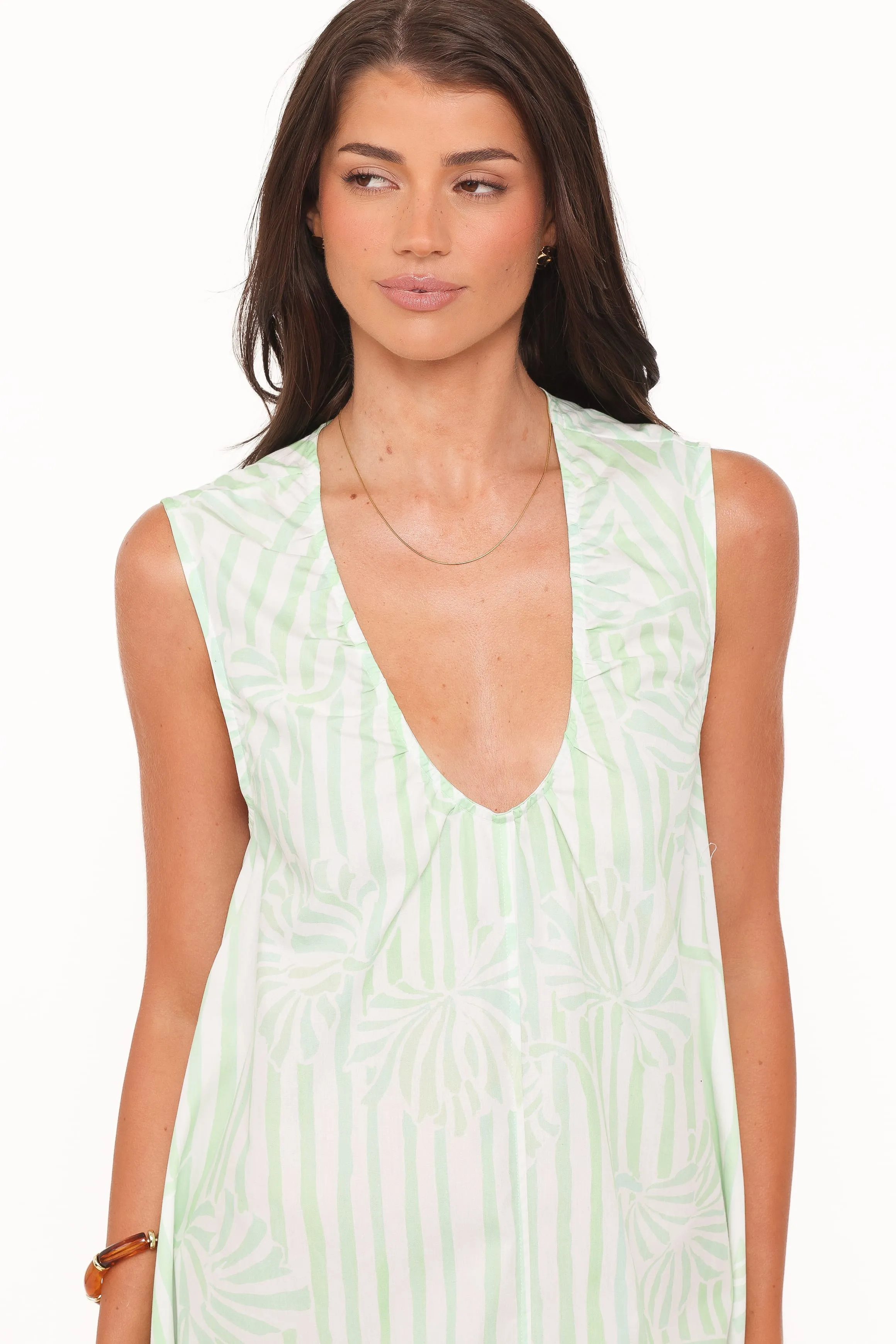 Laurita Maxi Dress - Jade Painted Stripe sold by Petal & Pup product image thumbnail 3