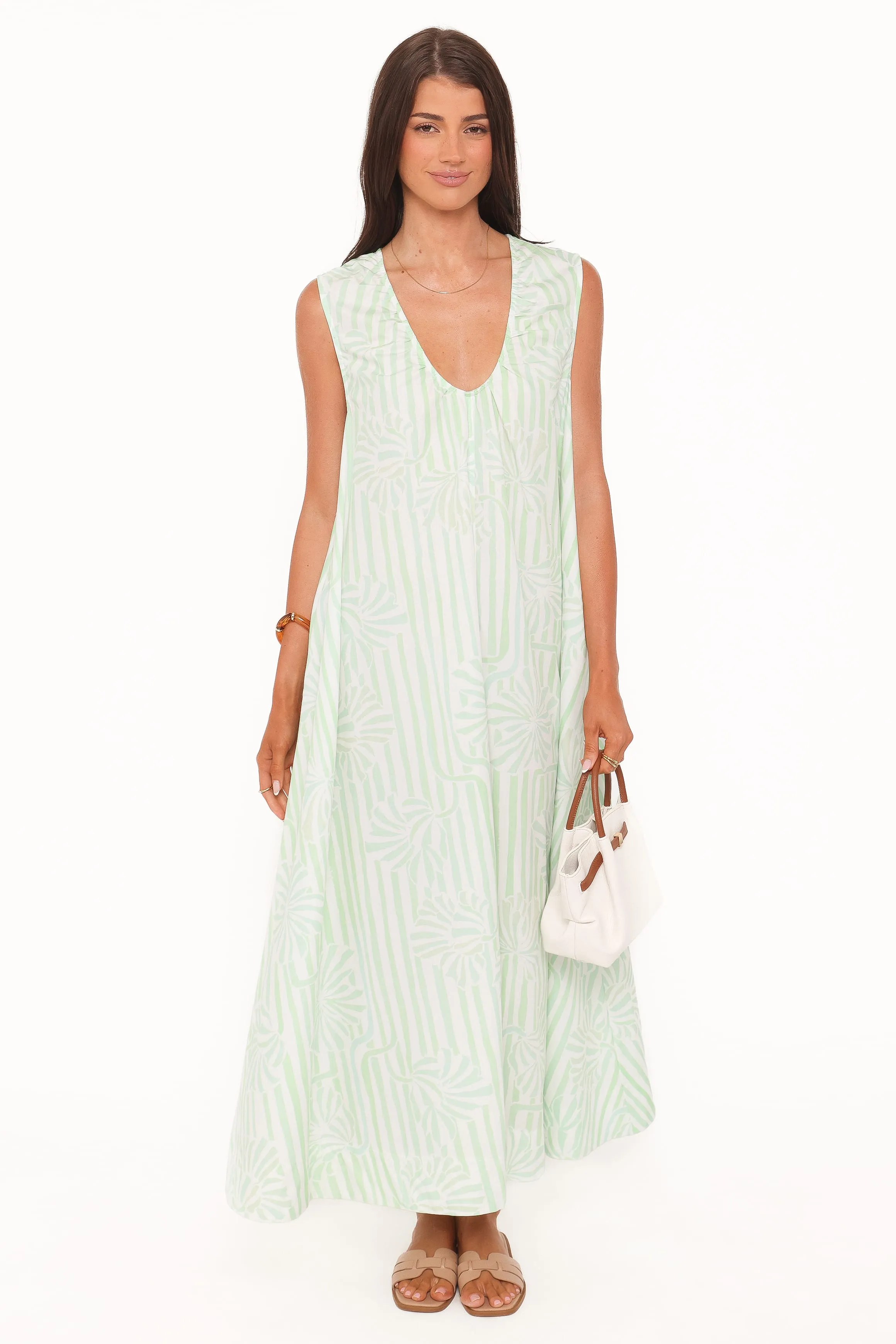 Laurita Maxi Dress - Jade Painted Stripe sold by Petal & Pup product image thumbnail 2