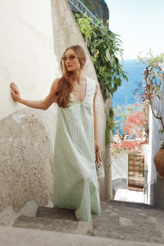 Laurita Maxi Dress - Jade Painted Stripe made by Petal & Pup