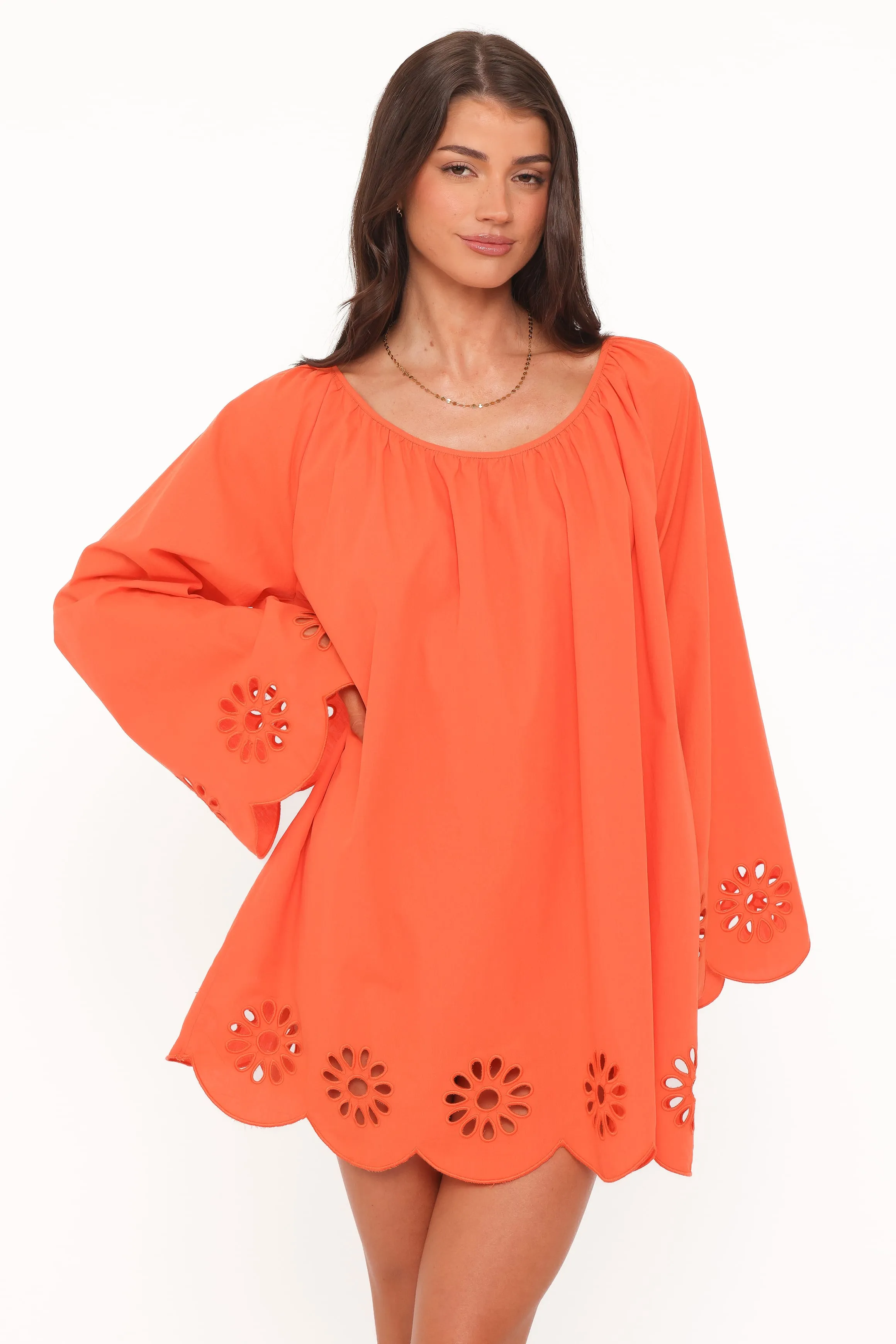 Tampa Long Sleeve Mini Dress - Orange sold by Petal & Pup product image thumbnail 2