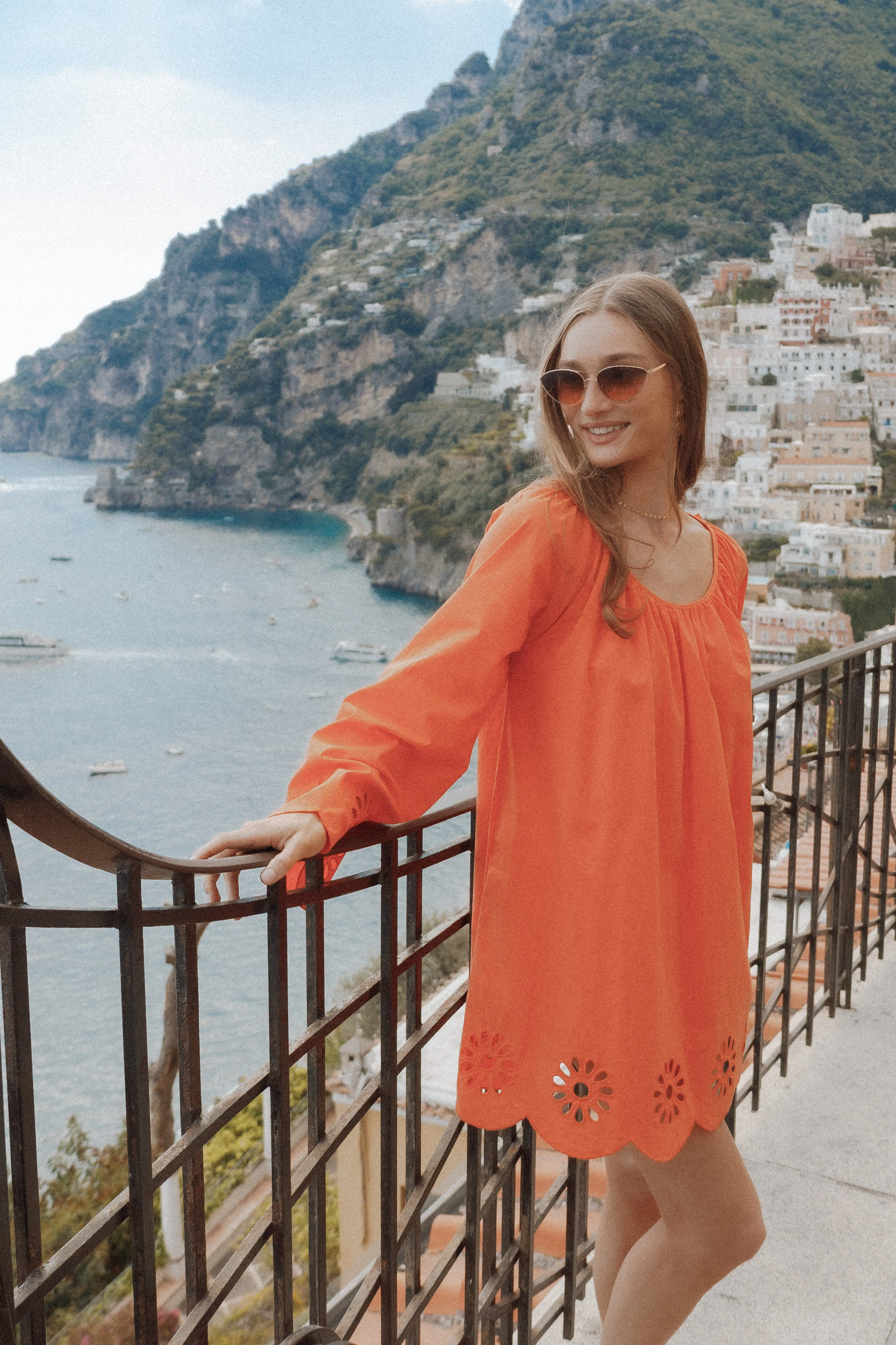 Tampa Long Sleeve Mini Dress - Orange sold by Petal & Pup