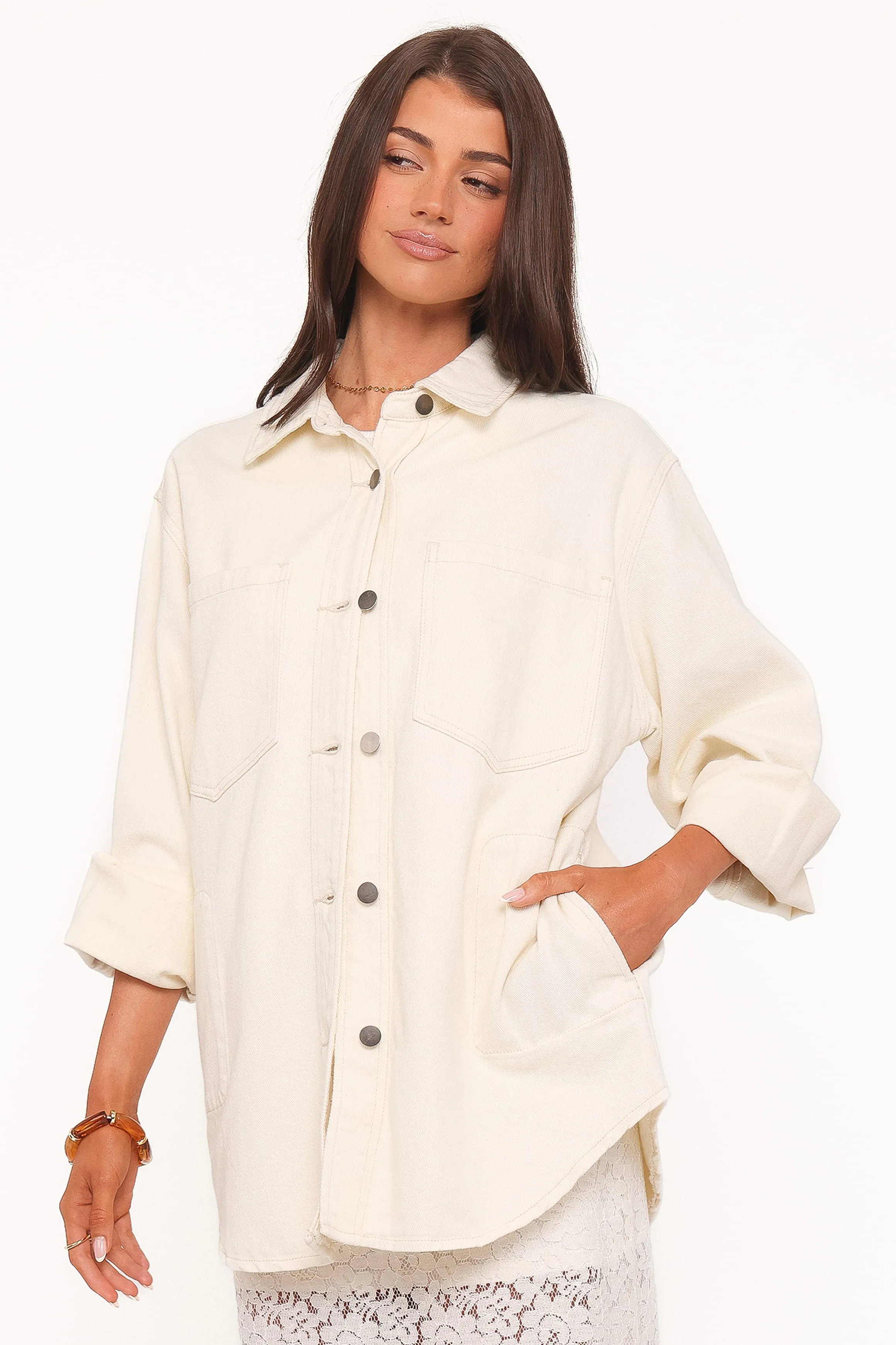 Toto Denim Shacket - Ivory sold by Petal & Pup product image thumbnail 4