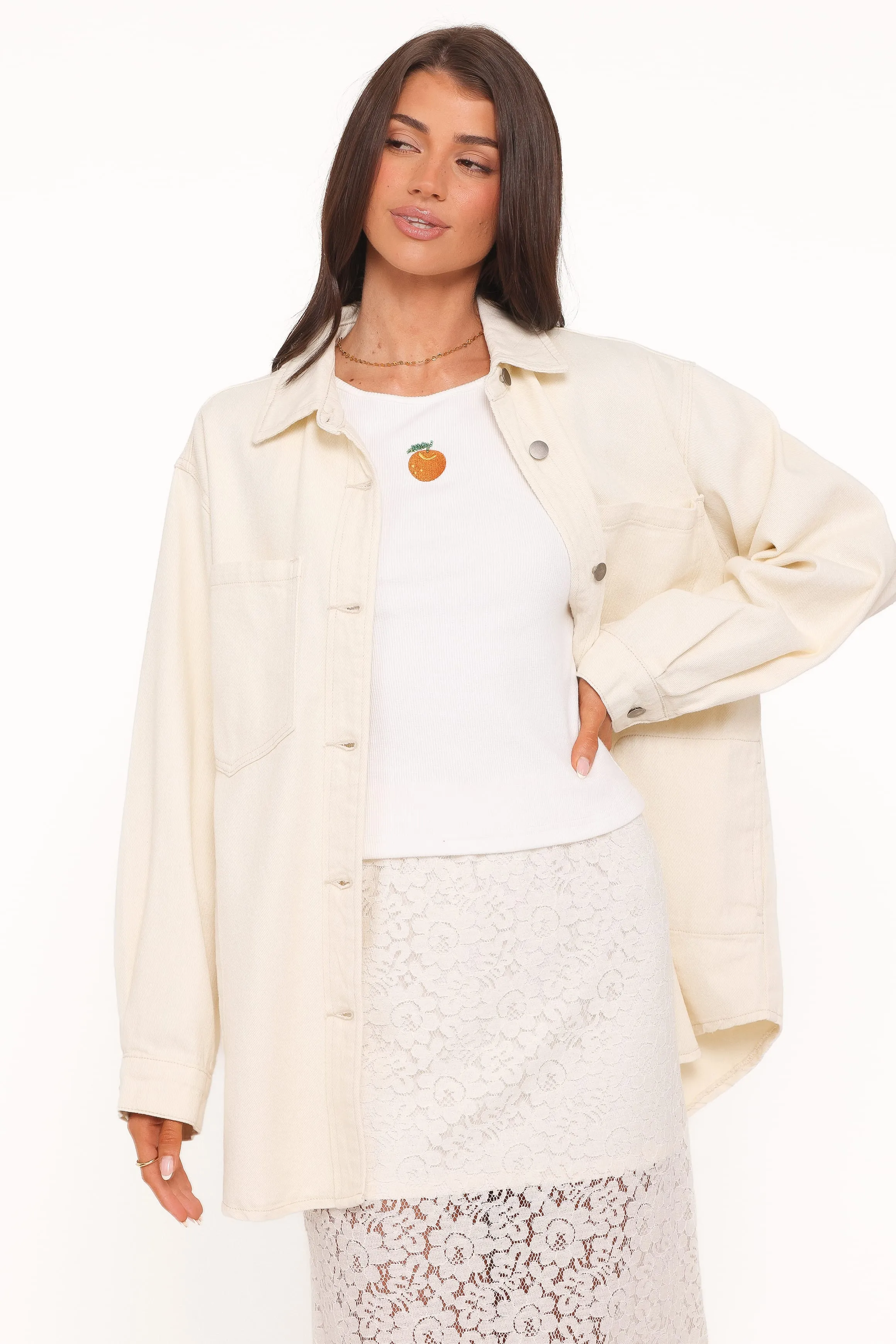 Toto Denim Shacket - Ivory sold by Petal & Pup product image thumbnail 2