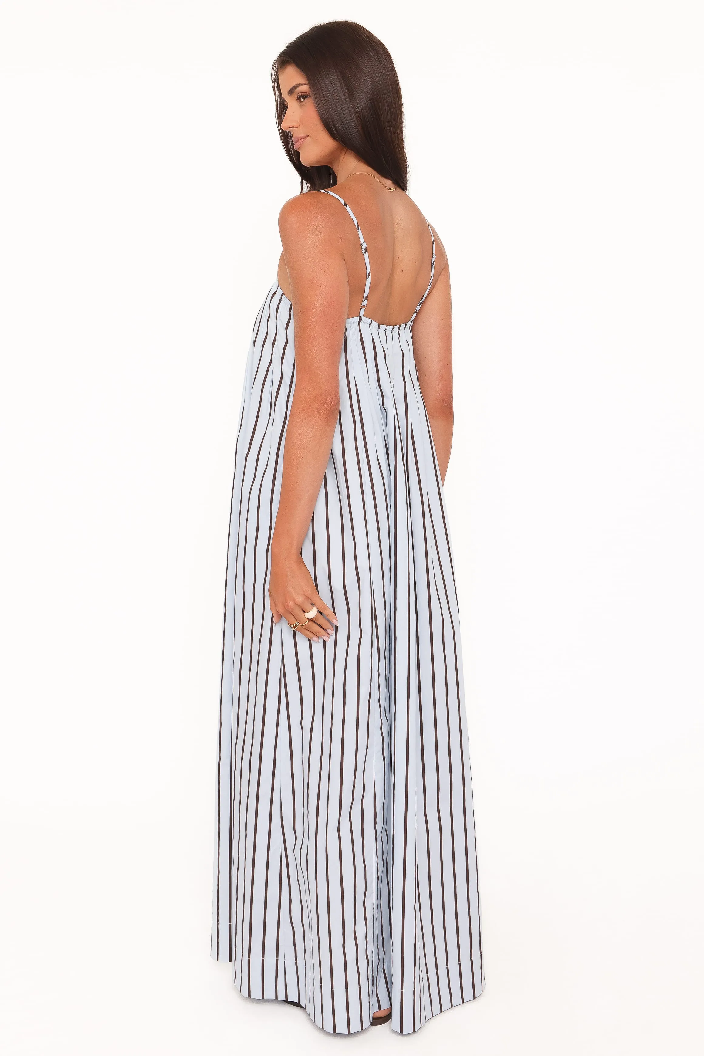Arletta Maxi Dress - Blue/Brown Stripe sold by Petal & Pup product image thumbnail 5