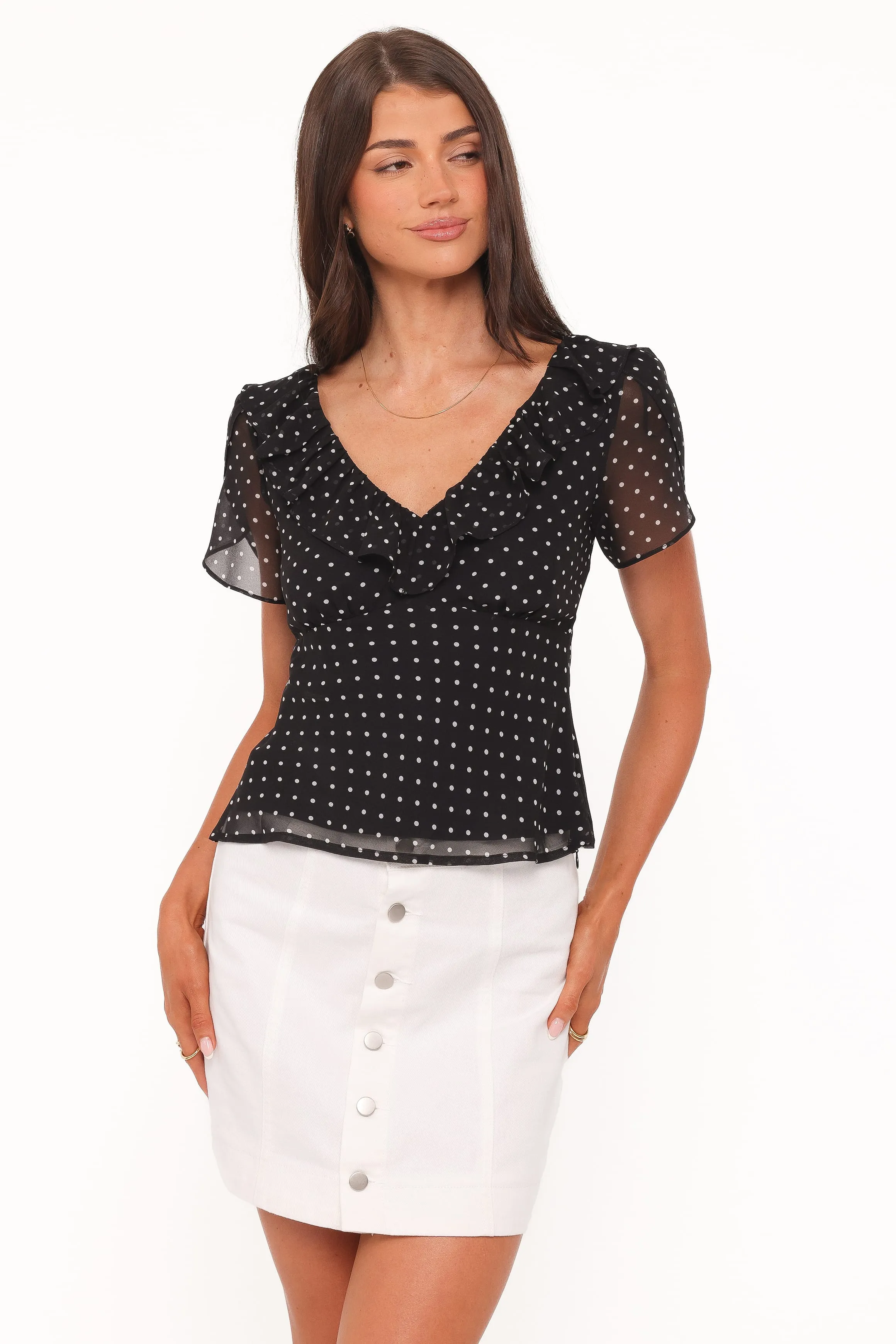 Dorado Top - Black/White Polkadot sold by Petal & Pup product image thumbnail 2
