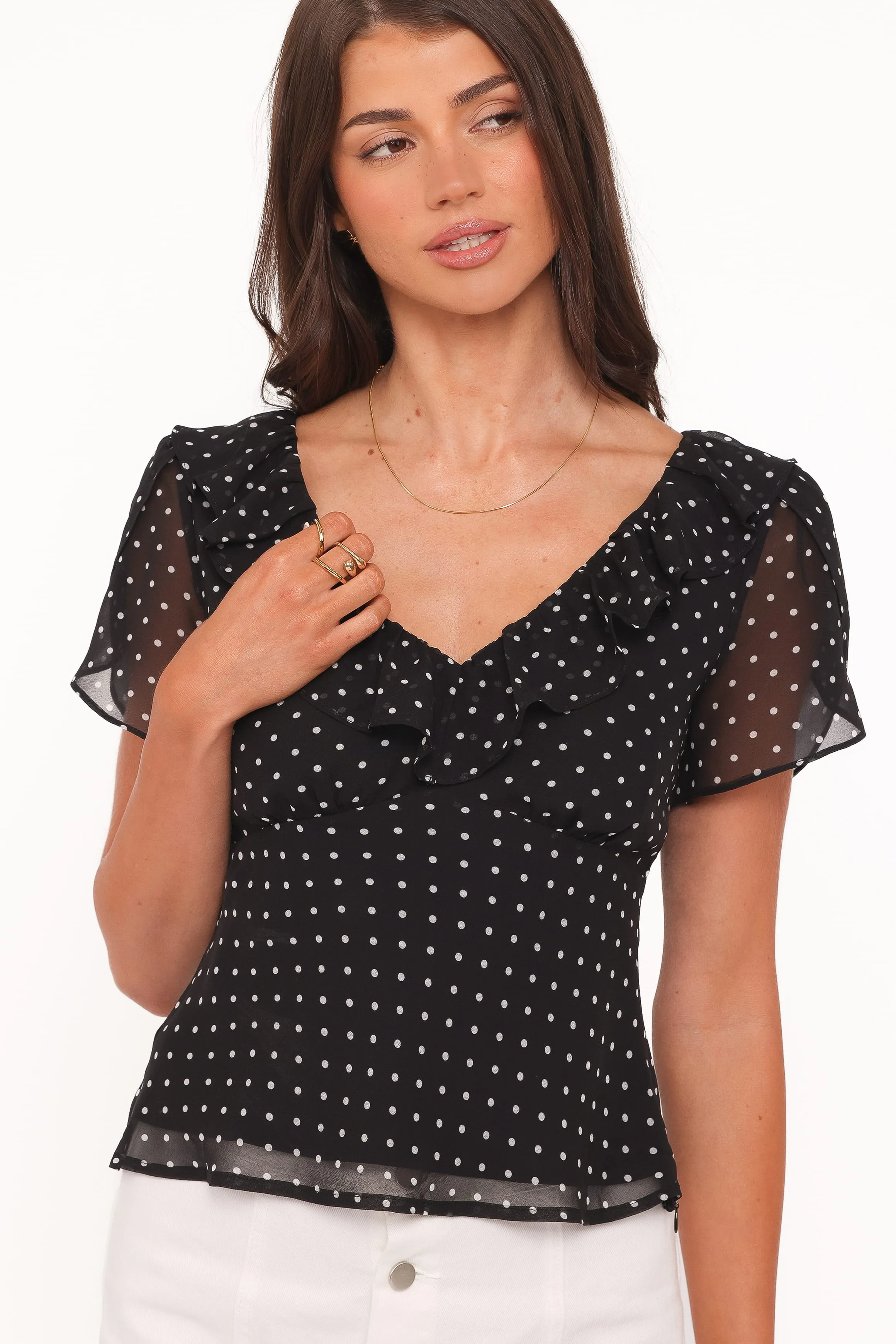 Dorado Top - Black/White Polkadot sold by Petal & Pup product image thumbnail 3