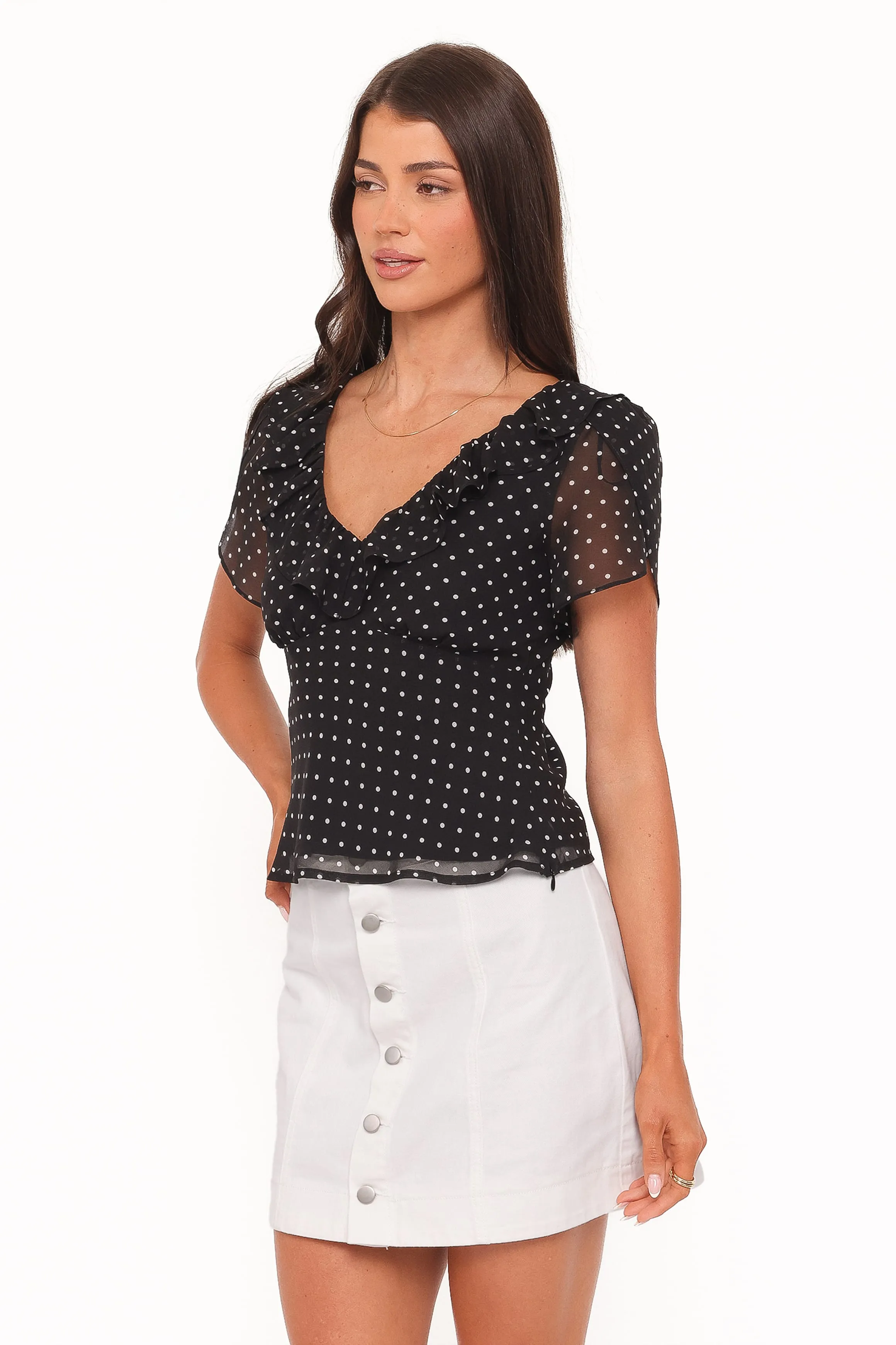Dorado Top - Black/White Polkadot sold by Petal & Pup product image thumbnail 4