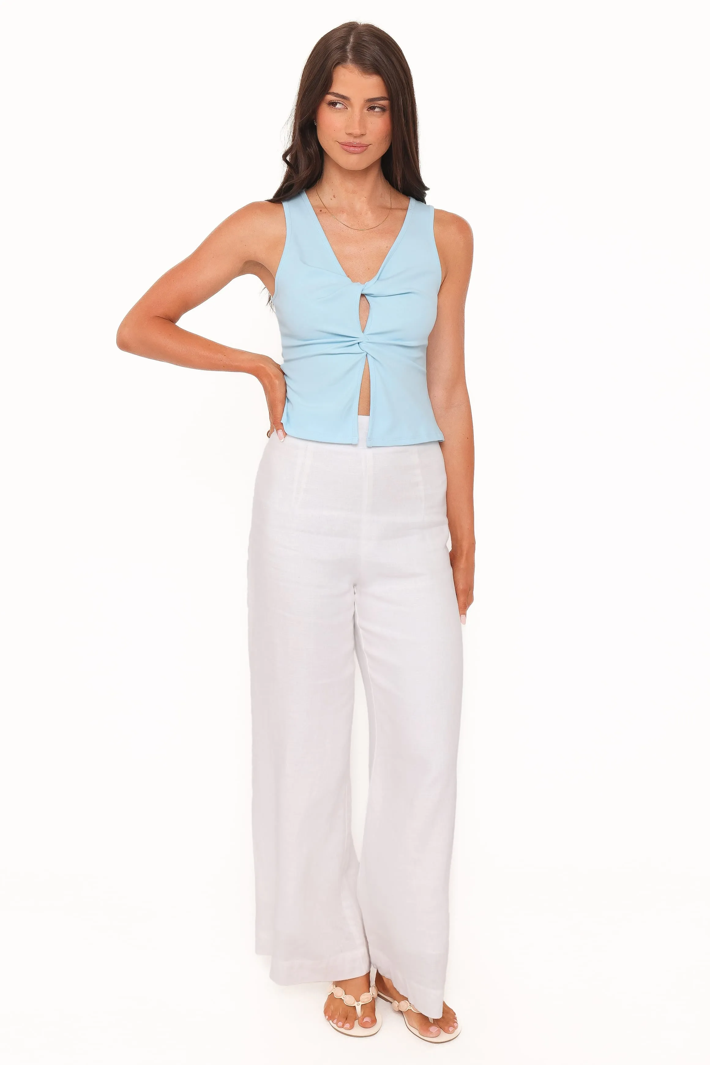 Emmeline Twist Front Top - Pale Blue sold by Petal & Pup product image thumbnail 5