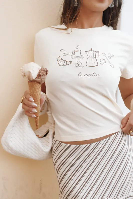 Camelia Graphic Tee - Cream made by Petal & Pup